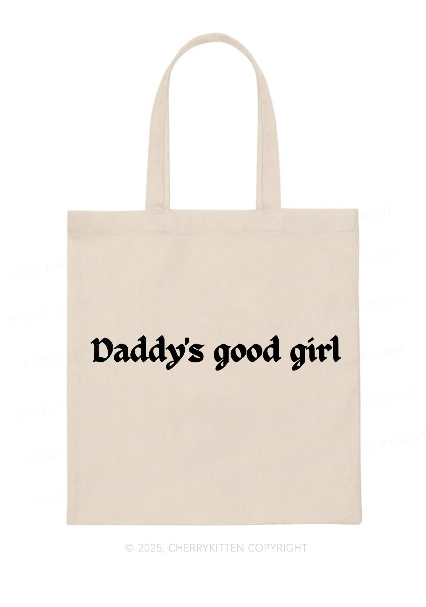 Daddys Good Girl Y2K Canvas Tote Bag Cherrykitten - Image 3