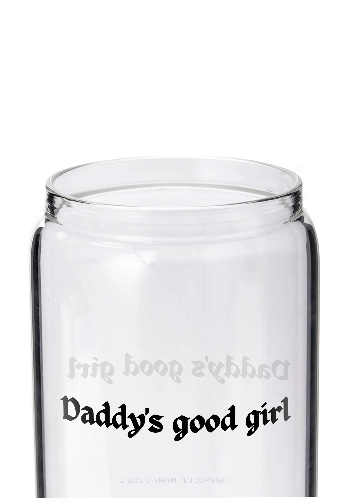 Daddys Good Girl Y2K Printed Glass Cup Cherrykitten - Image 2
