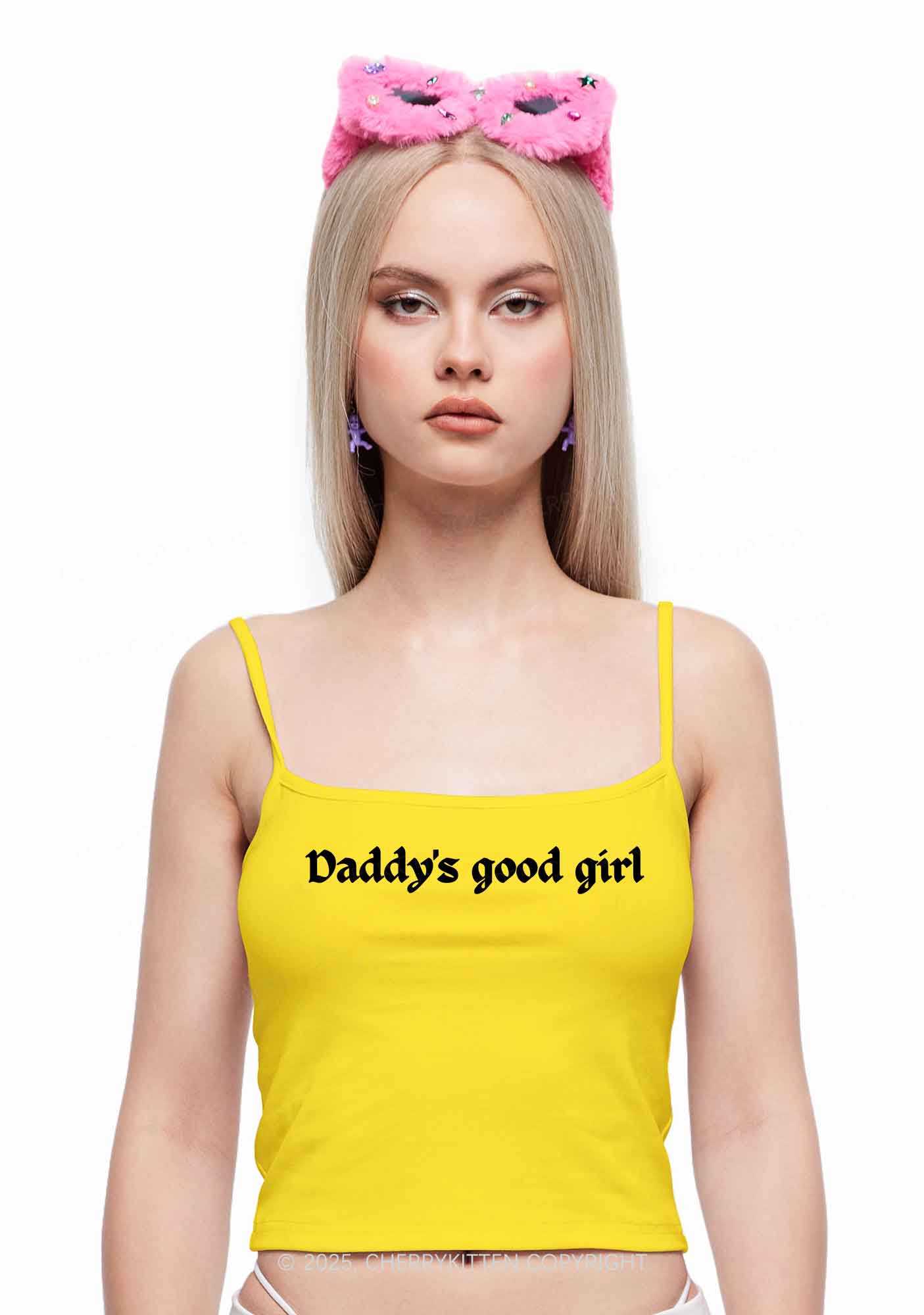 Daddys Good Girl Y2K Spaghetti Strap Cami Cherrykitten - Image 2