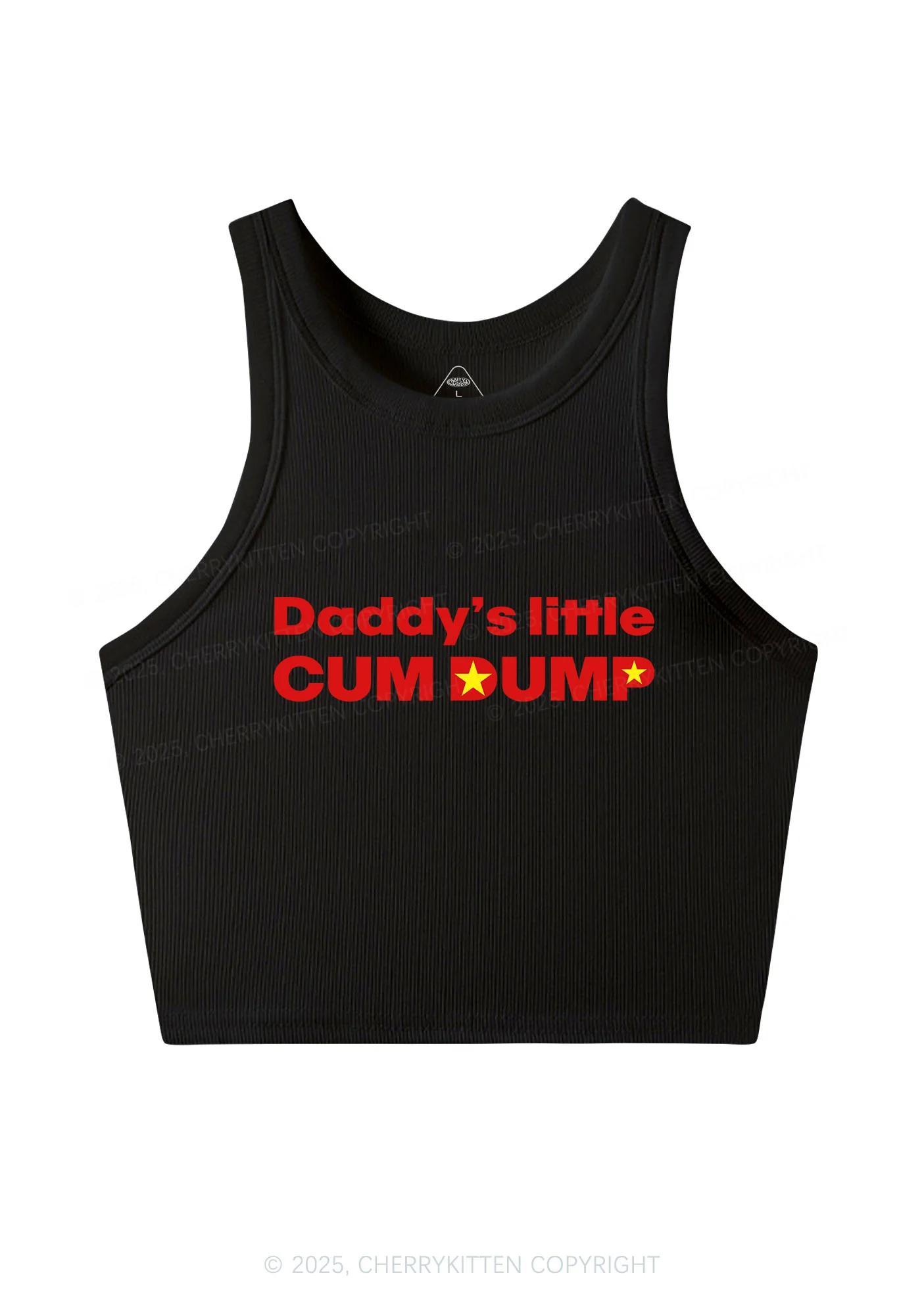 Daddys Little Cum Dump Y2K Crop Tank Top Cherrykitten - Image 3