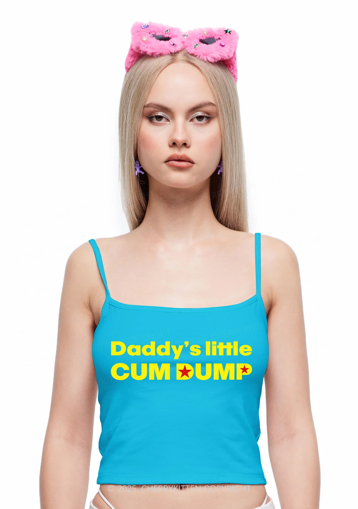Daddys Little Cum Dump Y2K Spaghetti Strap Cami Cherrykitten - Image 2