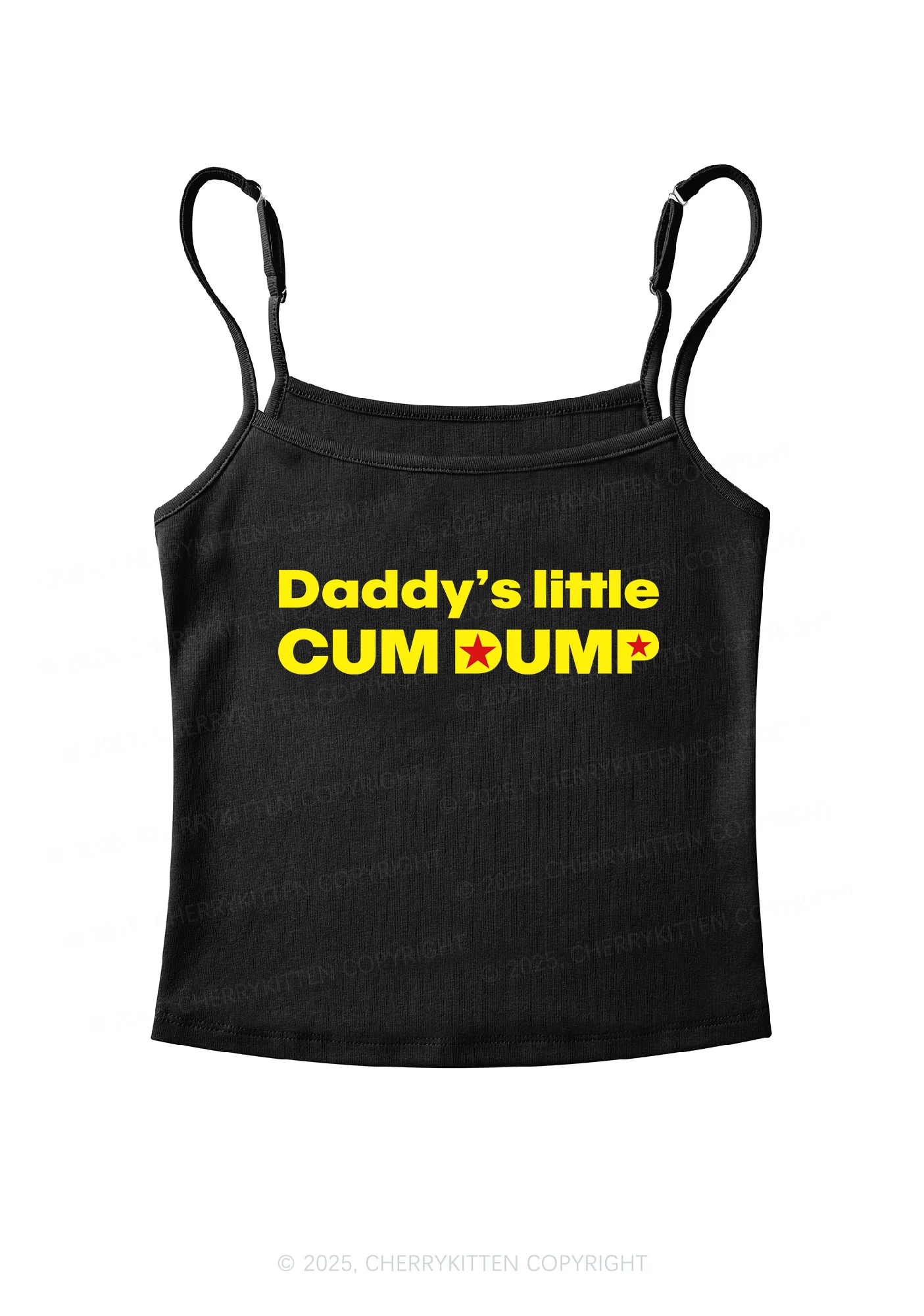Daddys Little Cum Dump Y2K Spaghetti Strap Cami Cherrykitten - Image 4