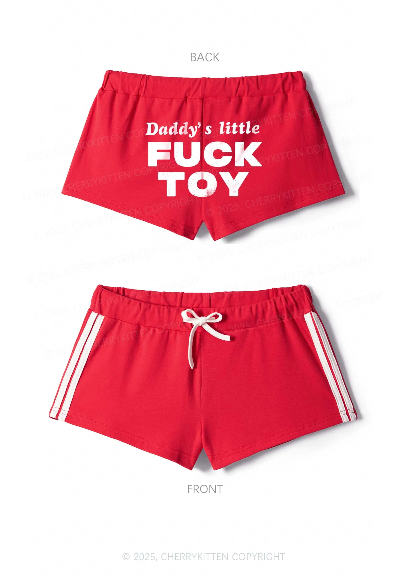 Daddys Little Fxxk Toy Y2K Drawstring Mini Shorts Cherrykitten - Image 4