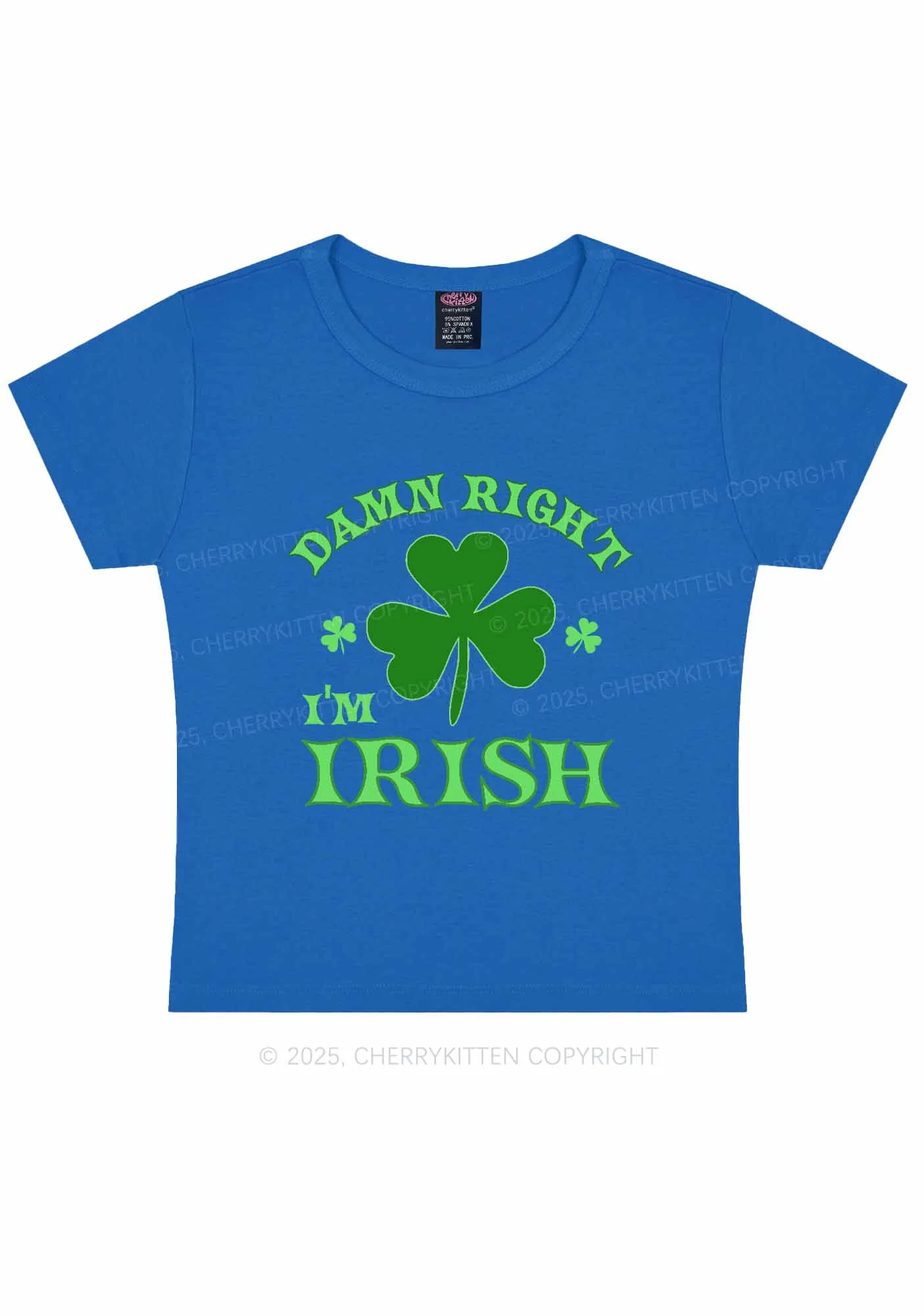 Damn Right Im Irish St Patricks Y2K Baby Tee Cherrykitten - Image 9