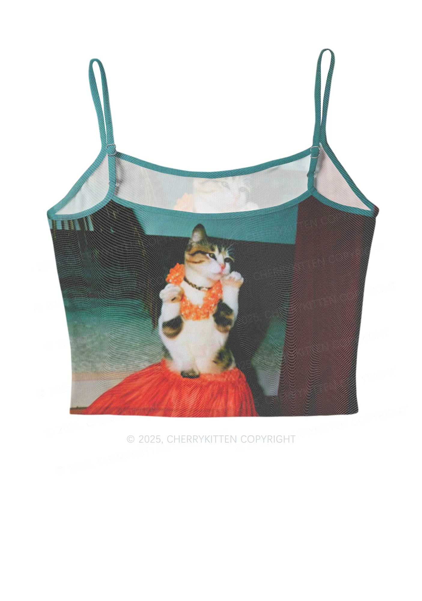 Dancing Cat Y2K Mesh Cami Tank Cherrykitten - Image 3