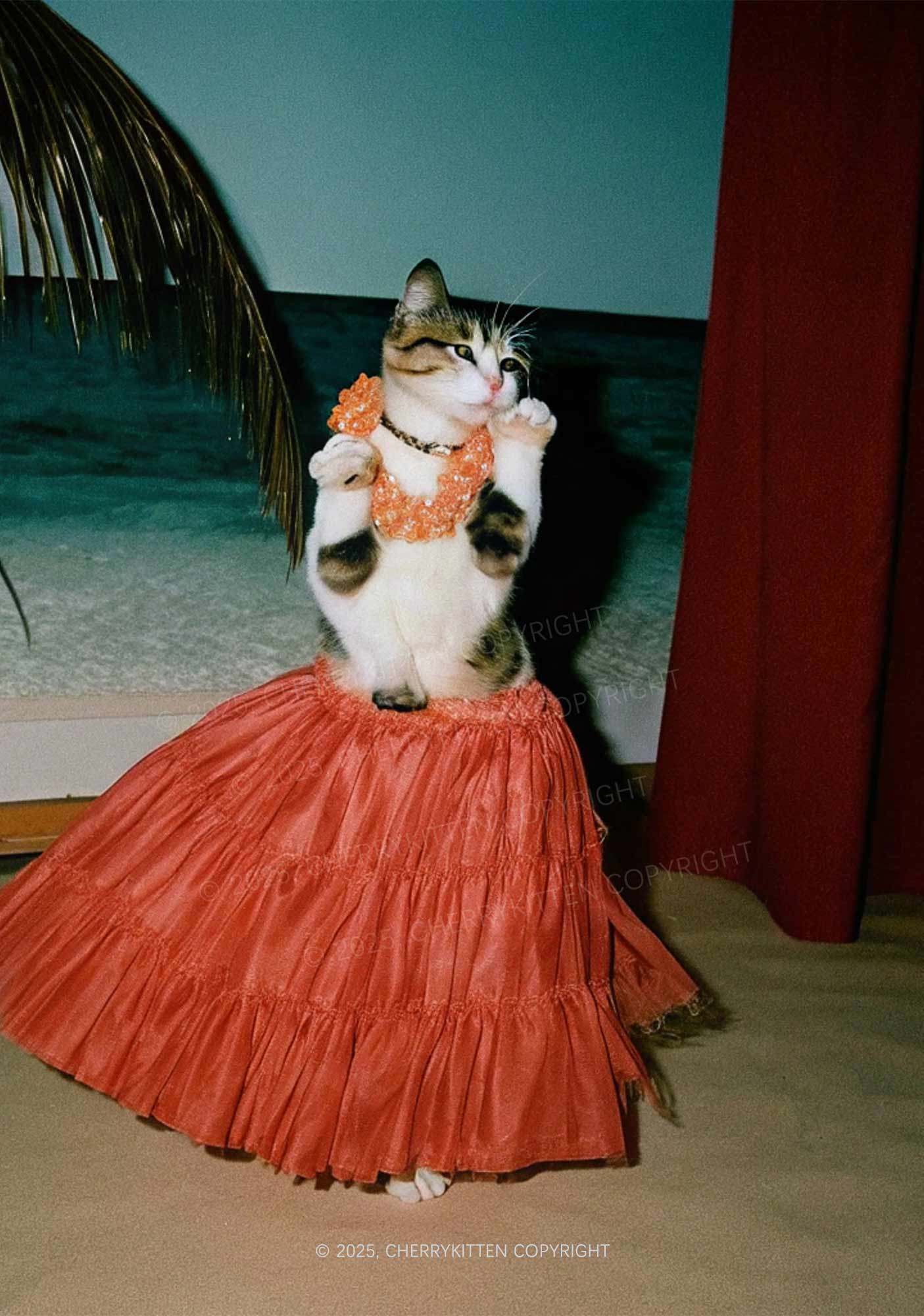 Dancing Cat Y2K Mesh Crop Top Cherrykitten - Image 2