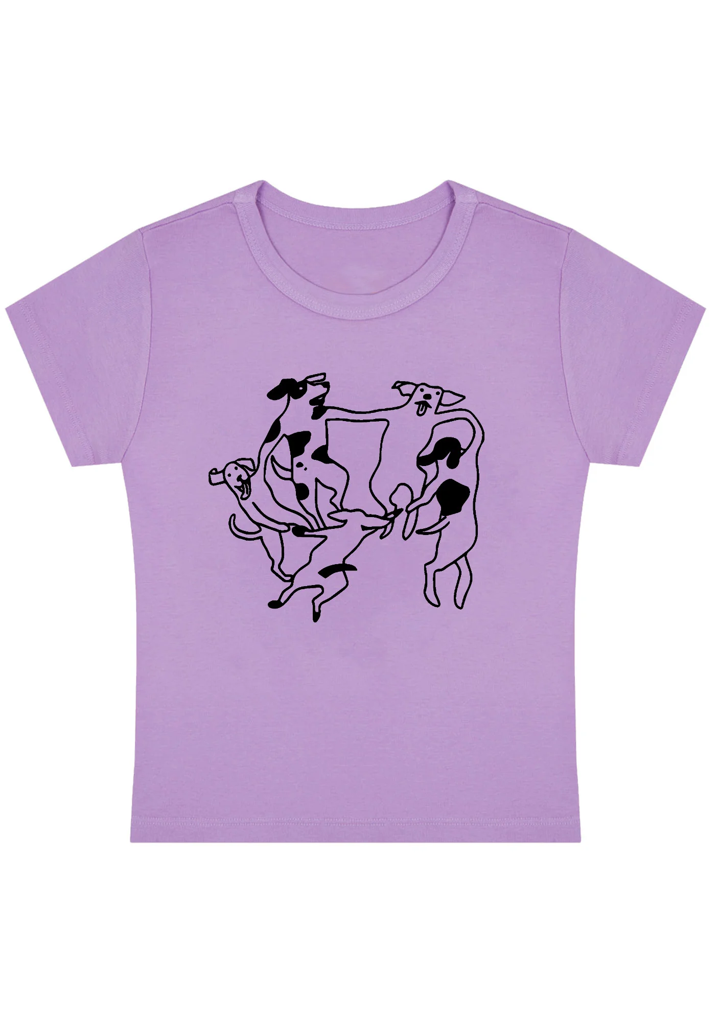 Dancing Dogs Y2K Baby Tee - Image 3