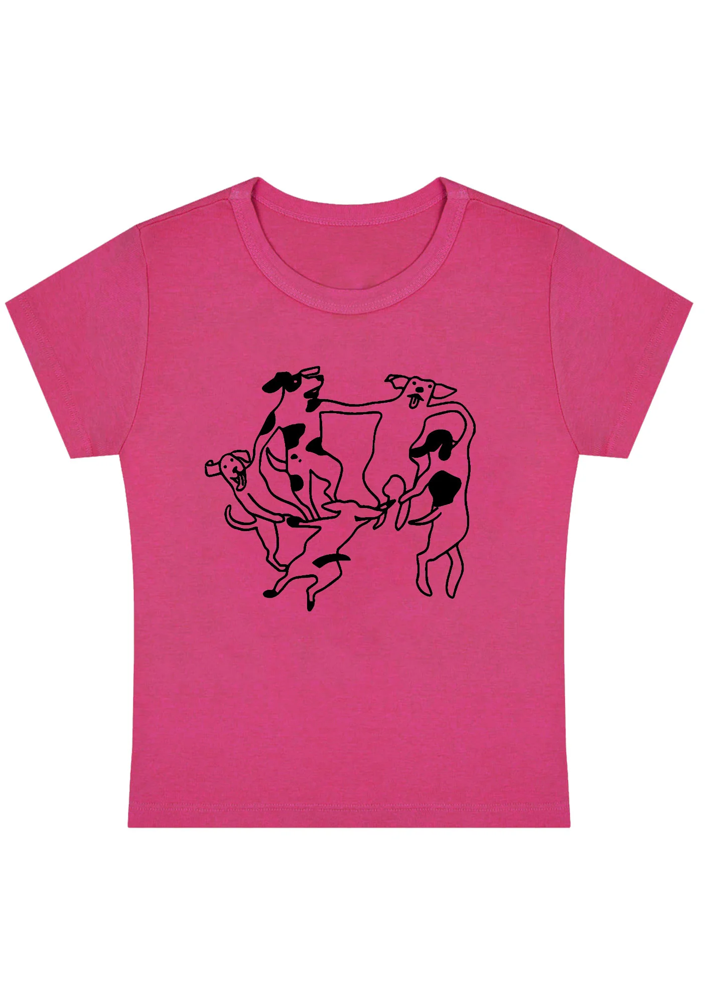 Dancing Dogs Y2K Baby Tee - Image 5