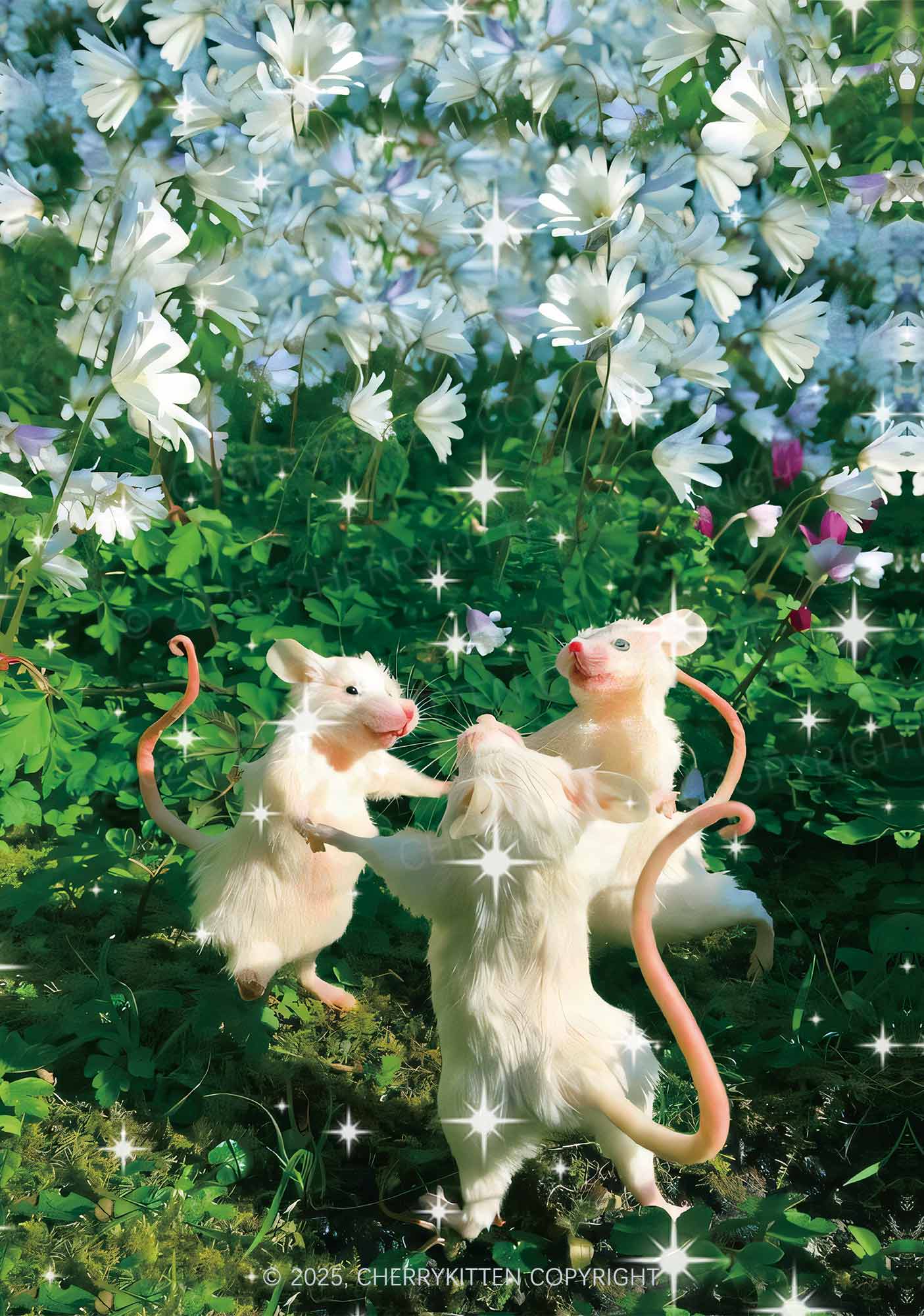 Dancing Rat Y2K Mesh Muscle Tank Cherrykitten Art by OhStuffinell Taxidermy - Image 2