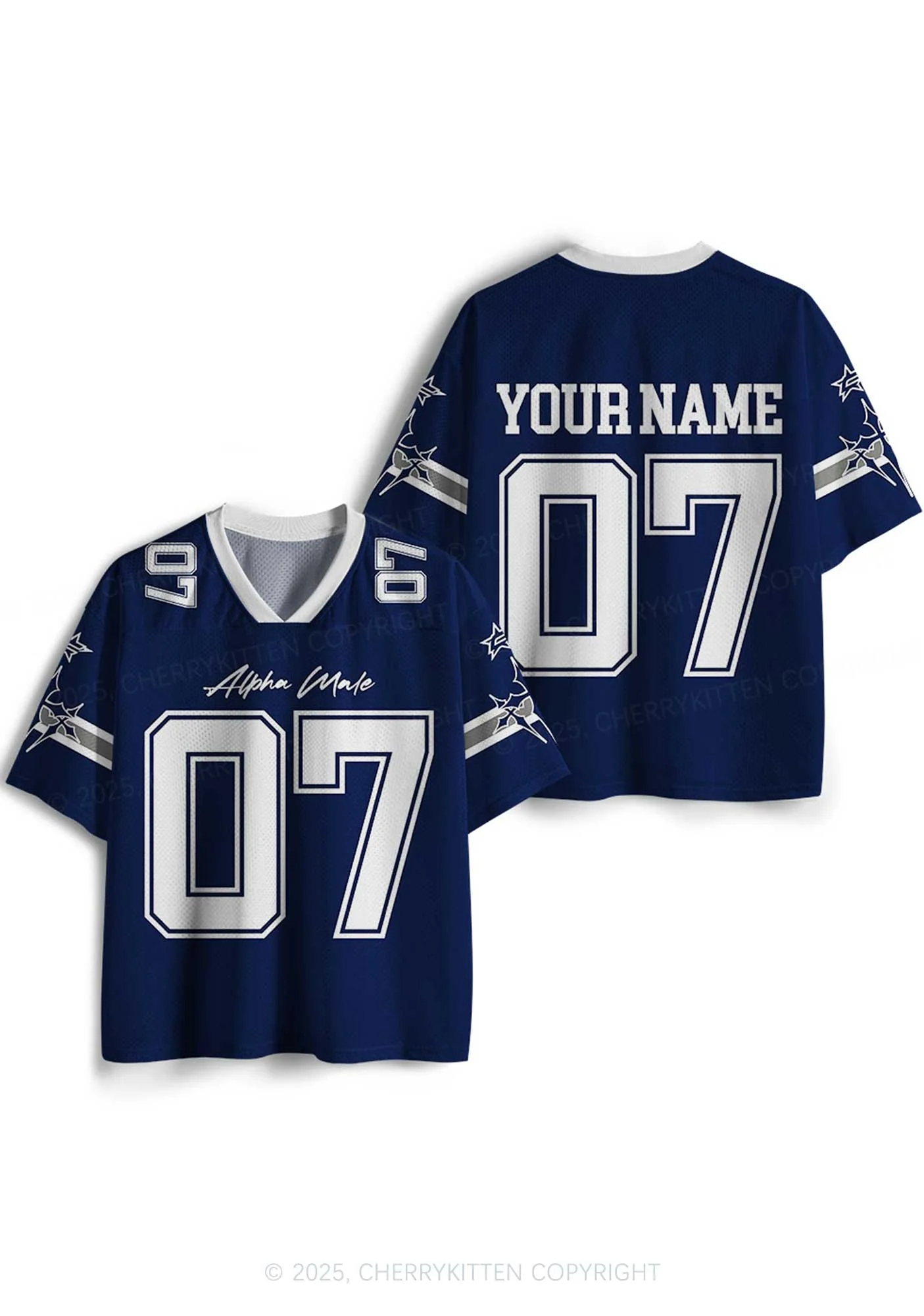 Custom Dark Blue Alpha Male Y2K Mesh Jersey Shirts Cherrykitten - Image 3
