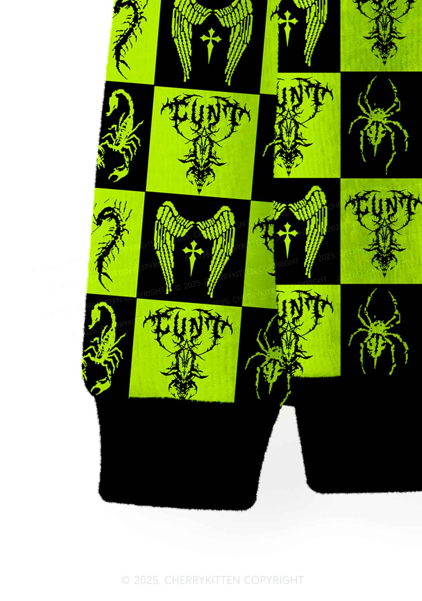 Dark Cxxt Y2K Christmas Cardigan Knit Sweatshirt Cherrykitten - Image 5