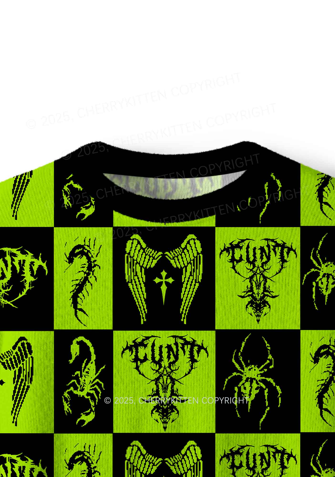 Dark Cxxt Y2K Christmas Knit Sweatshirt Cherrykitten - Image 5