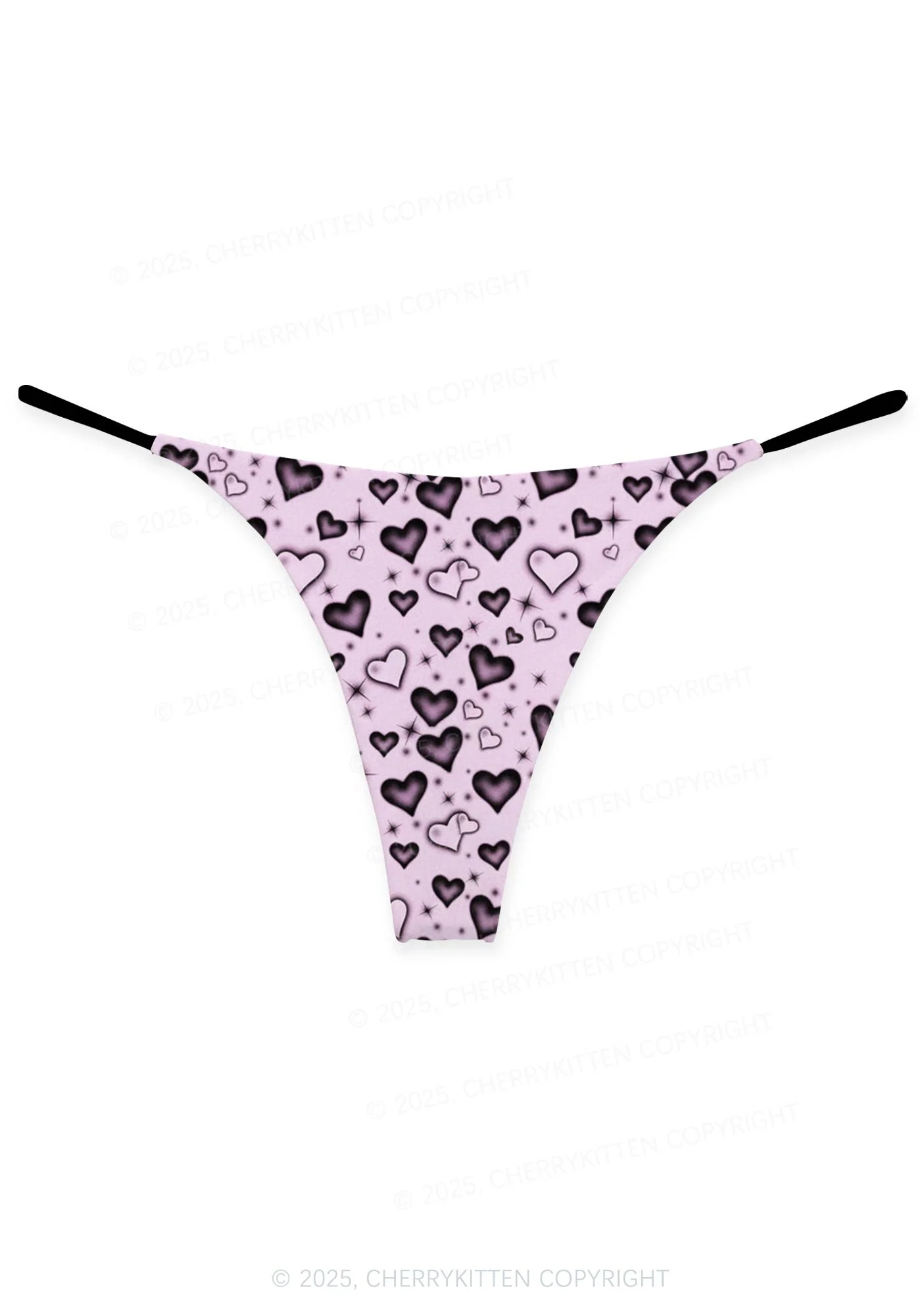 Dark Heart Attack Valentine's Day Y2K Print Couples Thong Set Cherrykitten - Image 2