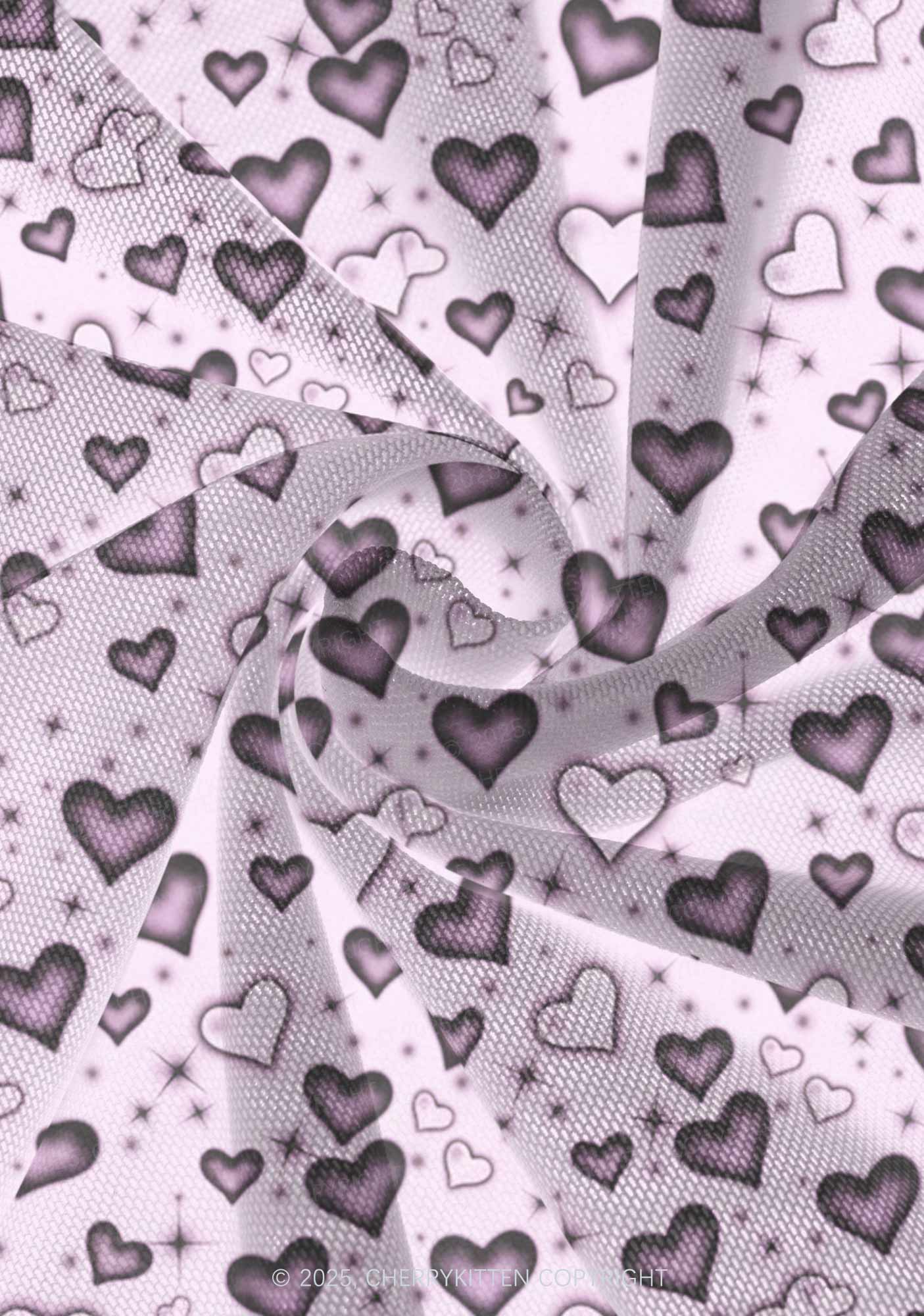 Dark Heart Attack Valentine's Day Y2K Print Mini Layered Skirt Cherrykitten - Image 3