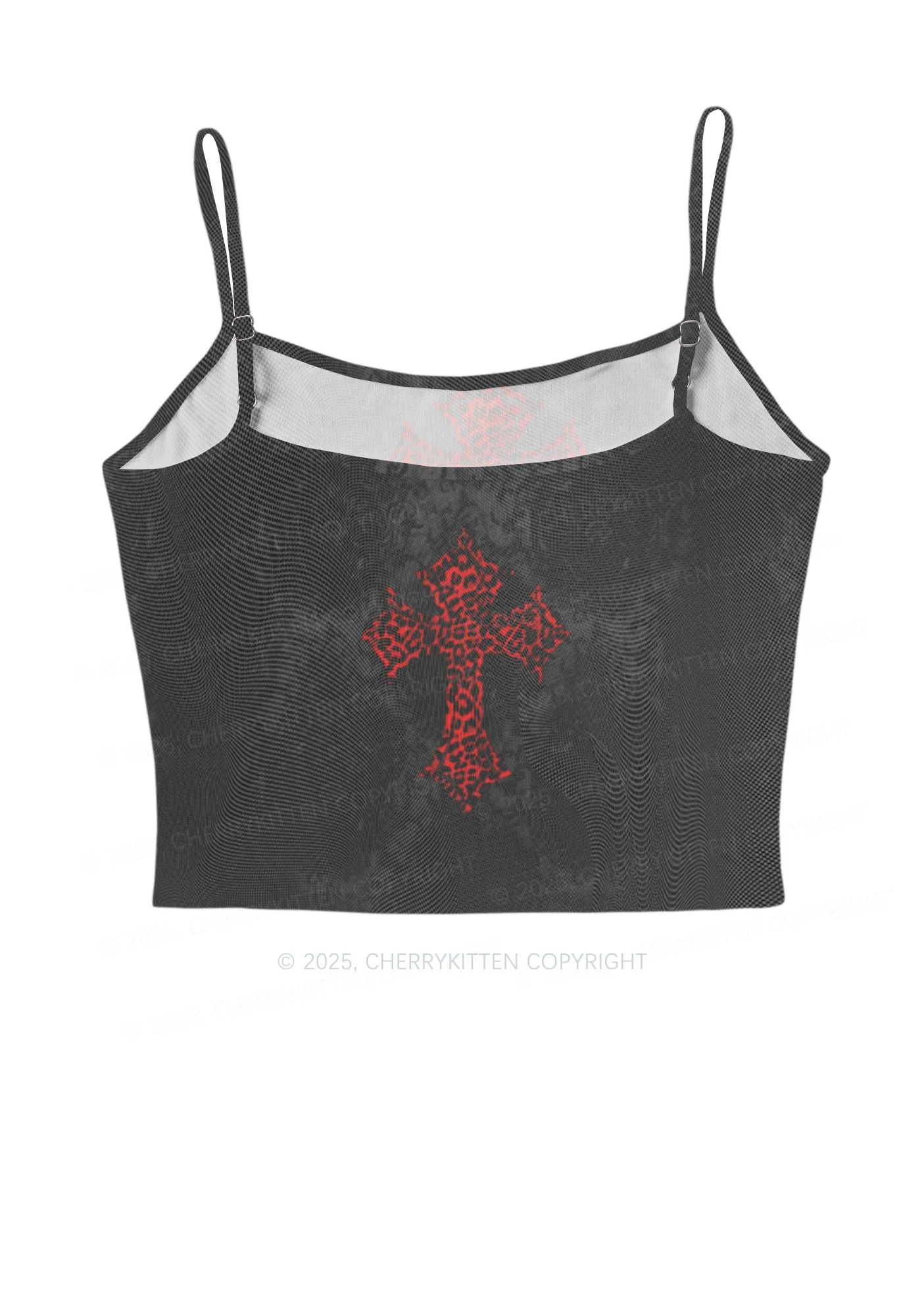 Dark Leopard Cross Y2K Mesh Cami Tank Cherrykitten - Image 3
