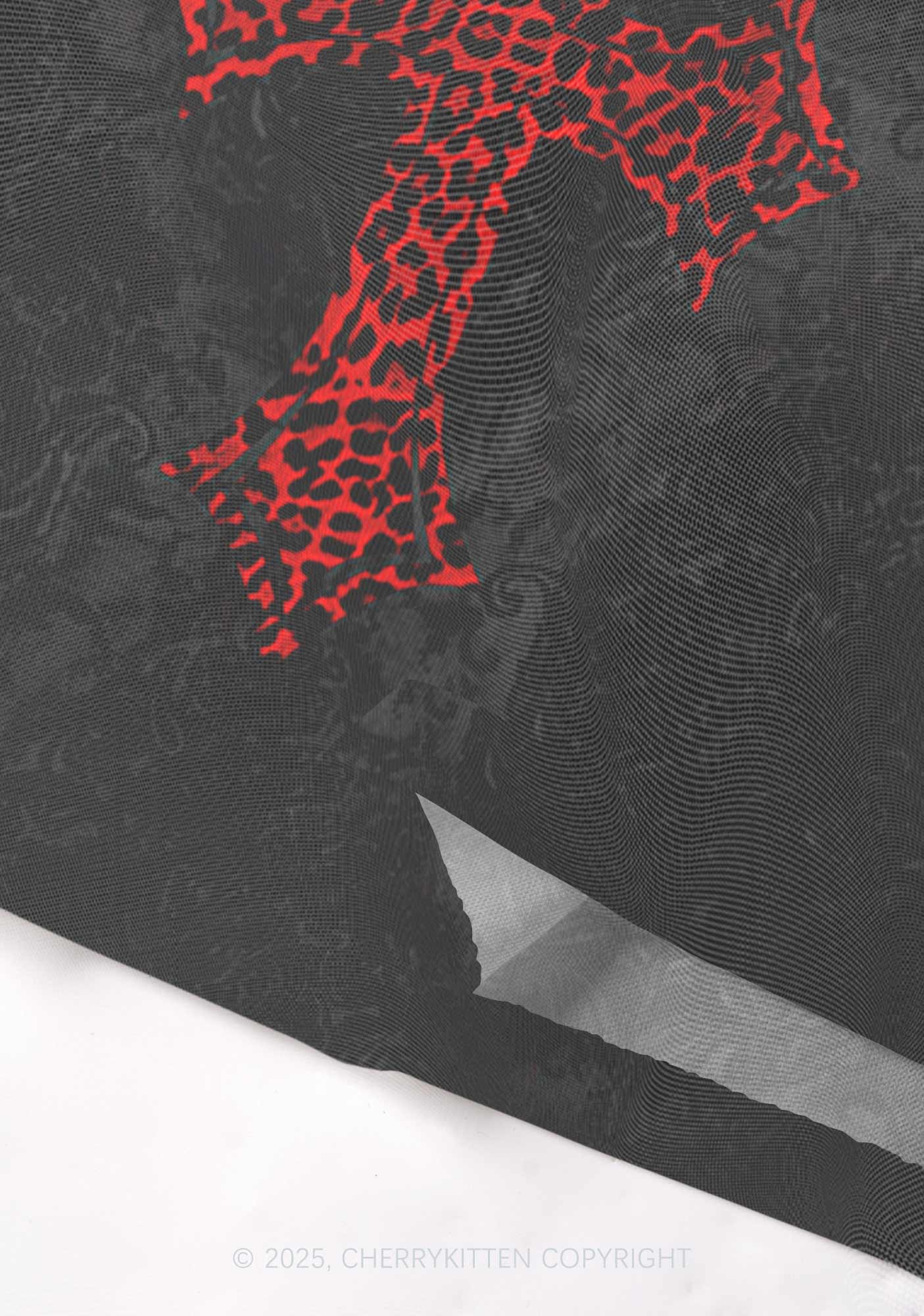 Dark Leopard Cross Y2K Mesh Cami Tank Cherrykitten - Image 4