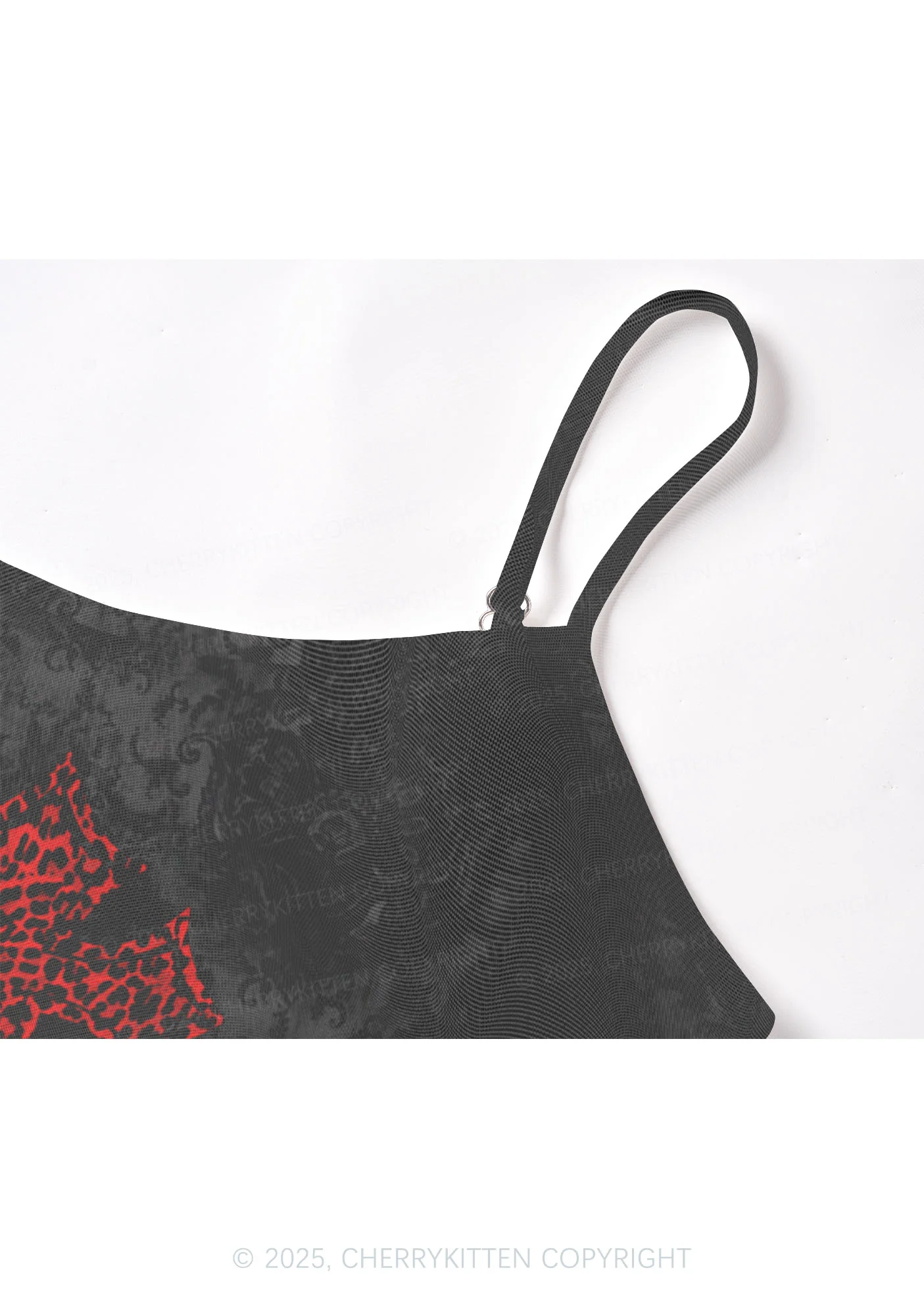 Dark Leopard Cross Y2K Mesh Cami Tank Cherrykitten - Image 5