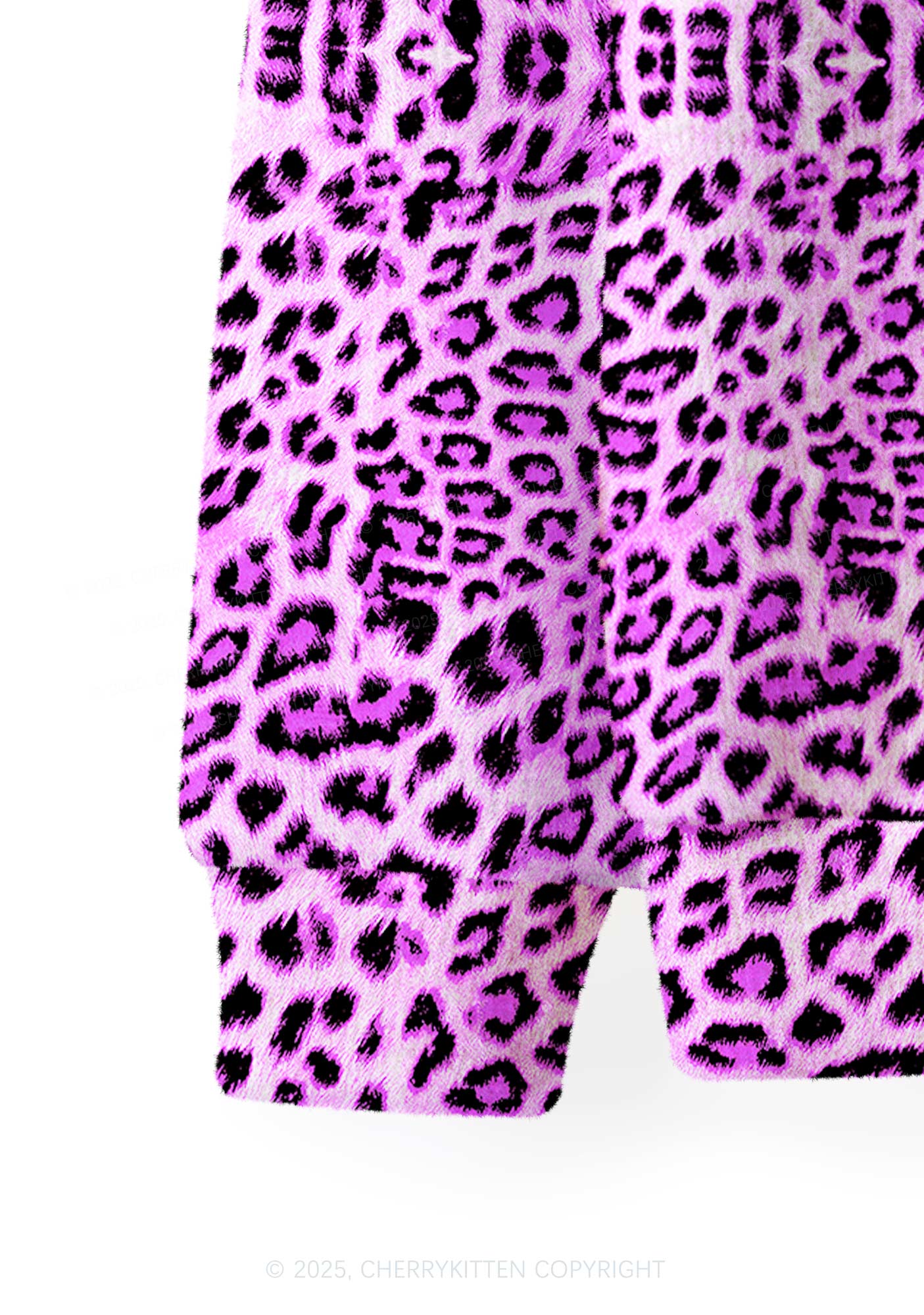 Dark Purple Leopard Y2K Christmas Cardigan Knit Sweatshirt Cherrykitten - Image 4