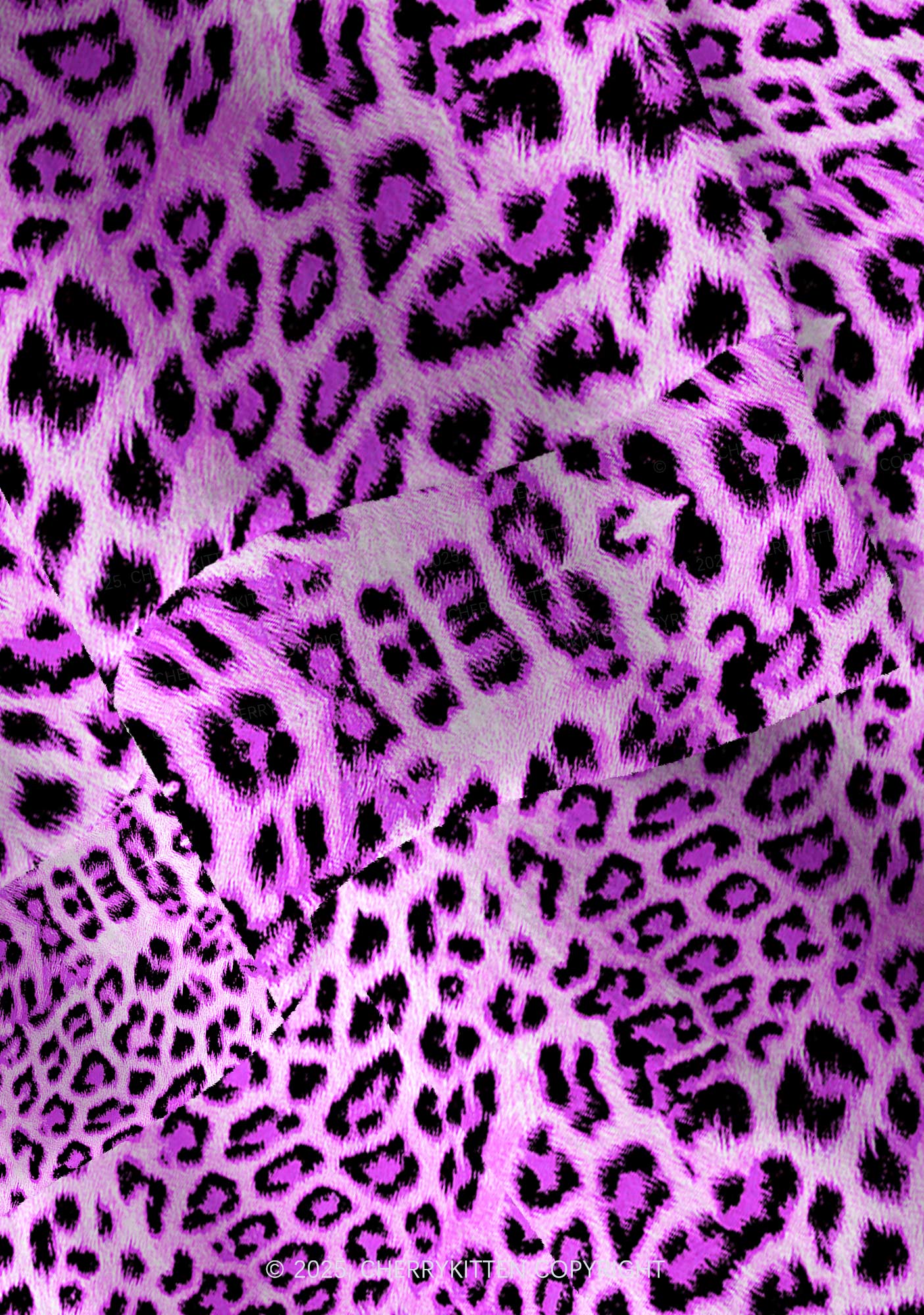 Dark Purple Leopard Y2K Christmas Cardigan Knit Sweatshirt Cherrykitten - Image 6