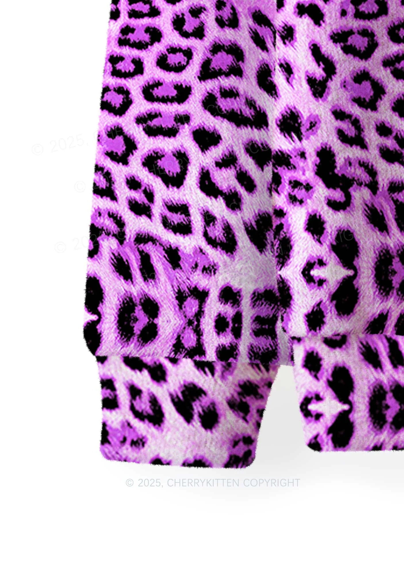 Dark Purple Leopard Y2K Christmas Knit Sweatshirt Cherrykitten - Image 4