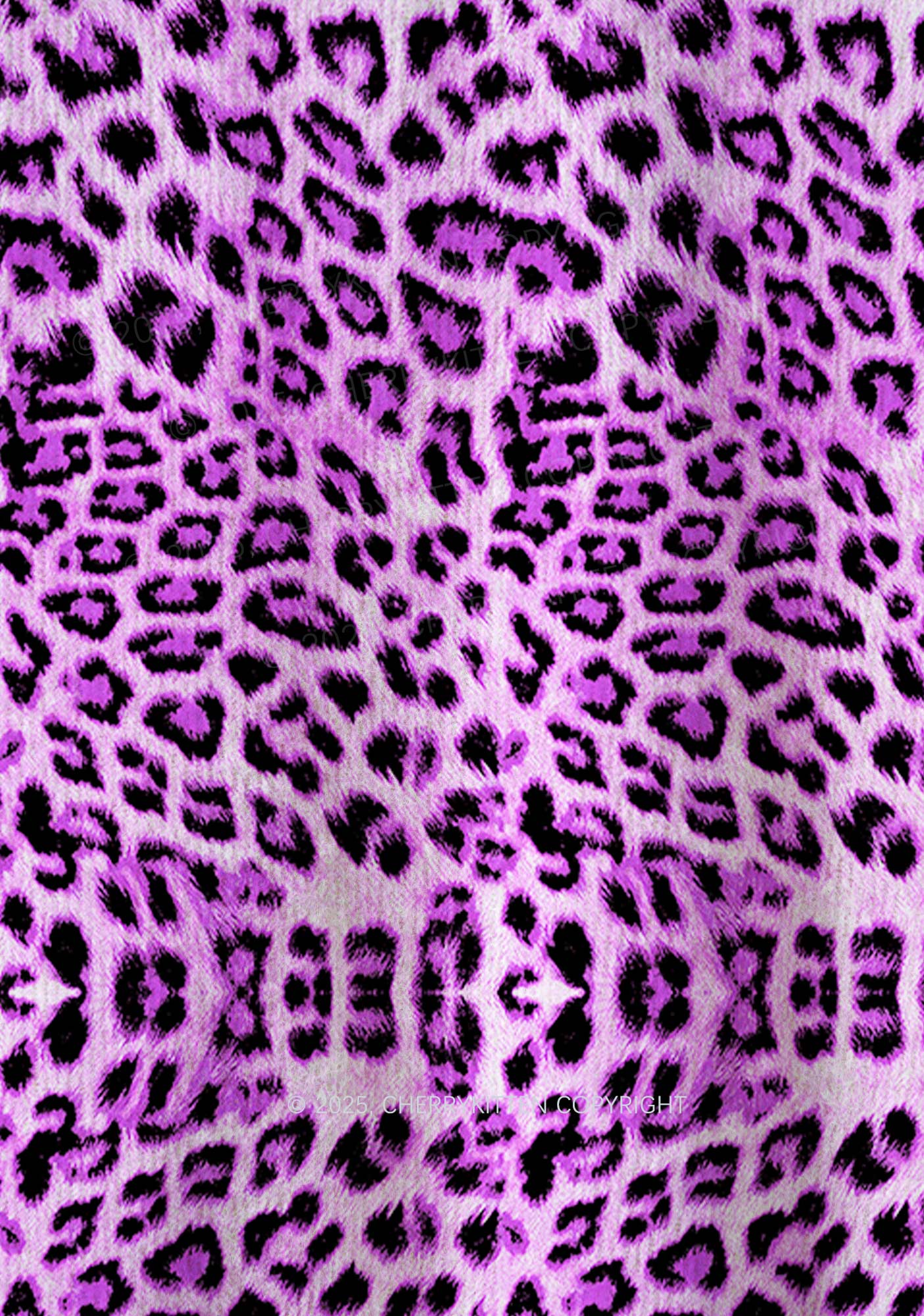 Dark Purple Leopard Y2K Christmas Knit Sweatshirt Cherrykitten - Image 6