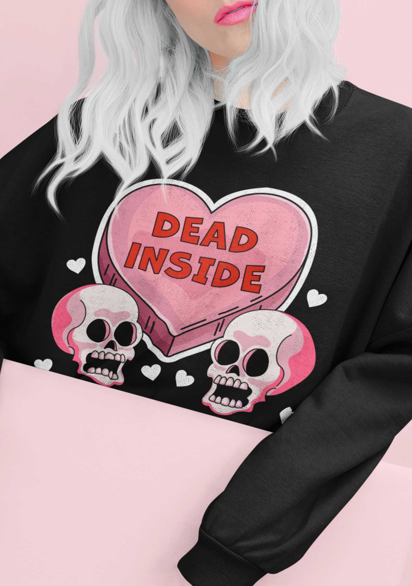 Dead Inside But Still Horxy Halloween Y2K Sweatshirt - Image 2