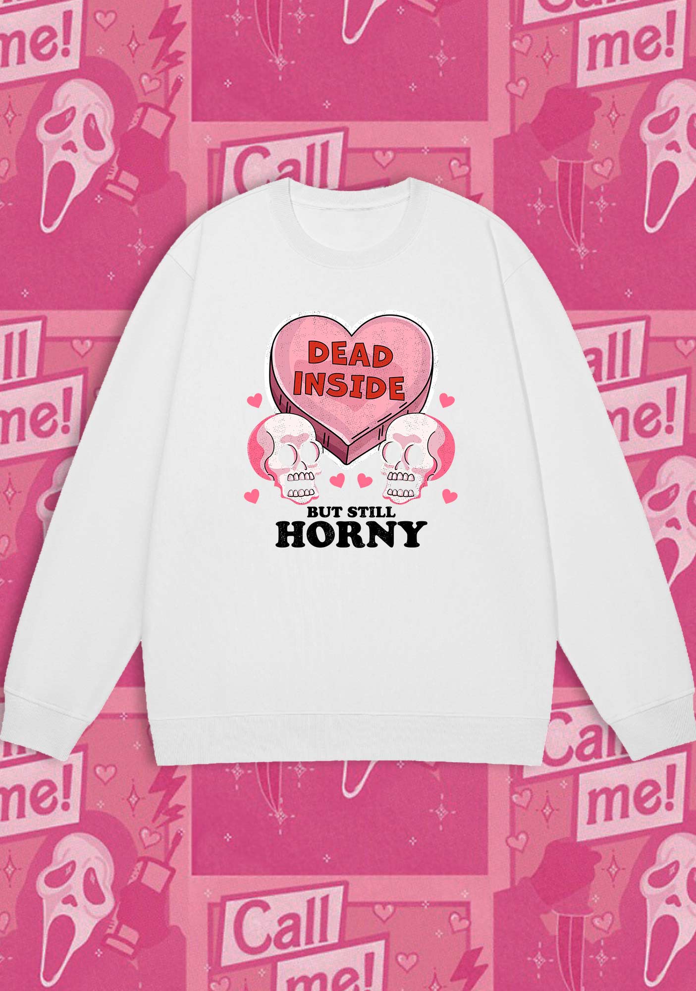 Dead Inside But Still Horxy Halloween Y2K Sweatshirt - Image 3