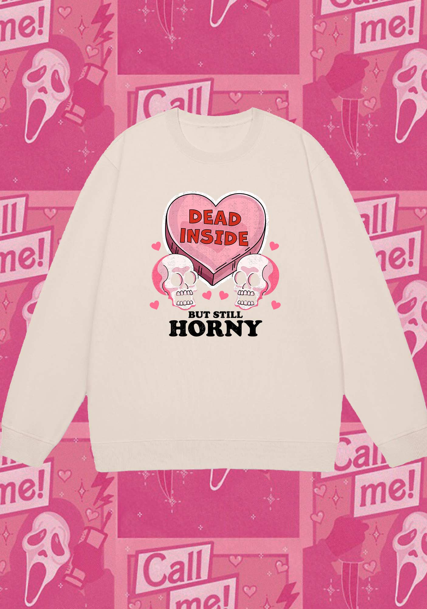Dead Inside But Still Horxy Halloween Y2K Sweatshirt - Image 4