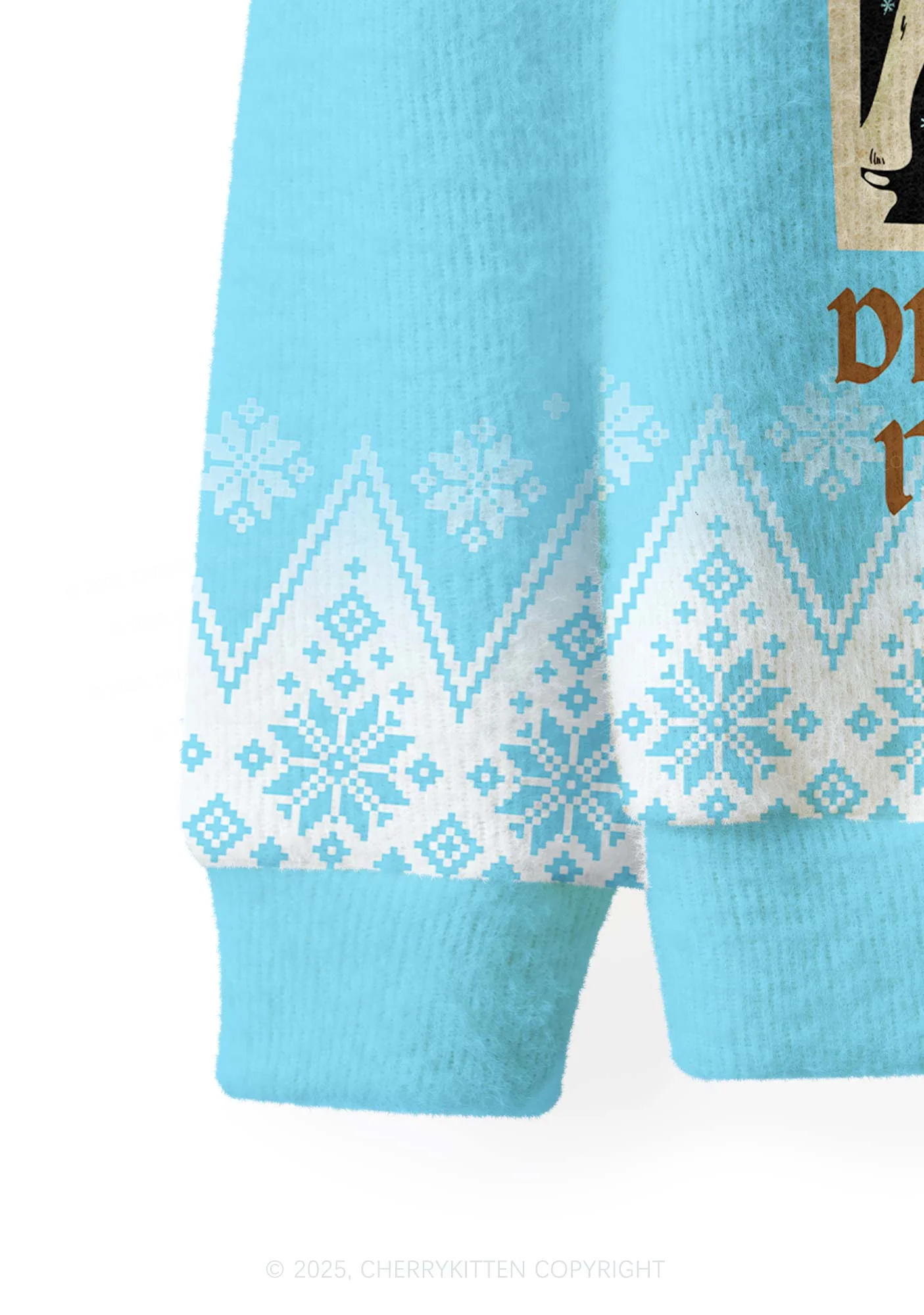Dead Inside Y2K Christmas Cardigan Knit Sweatshirt Cherrykitten - Image 6