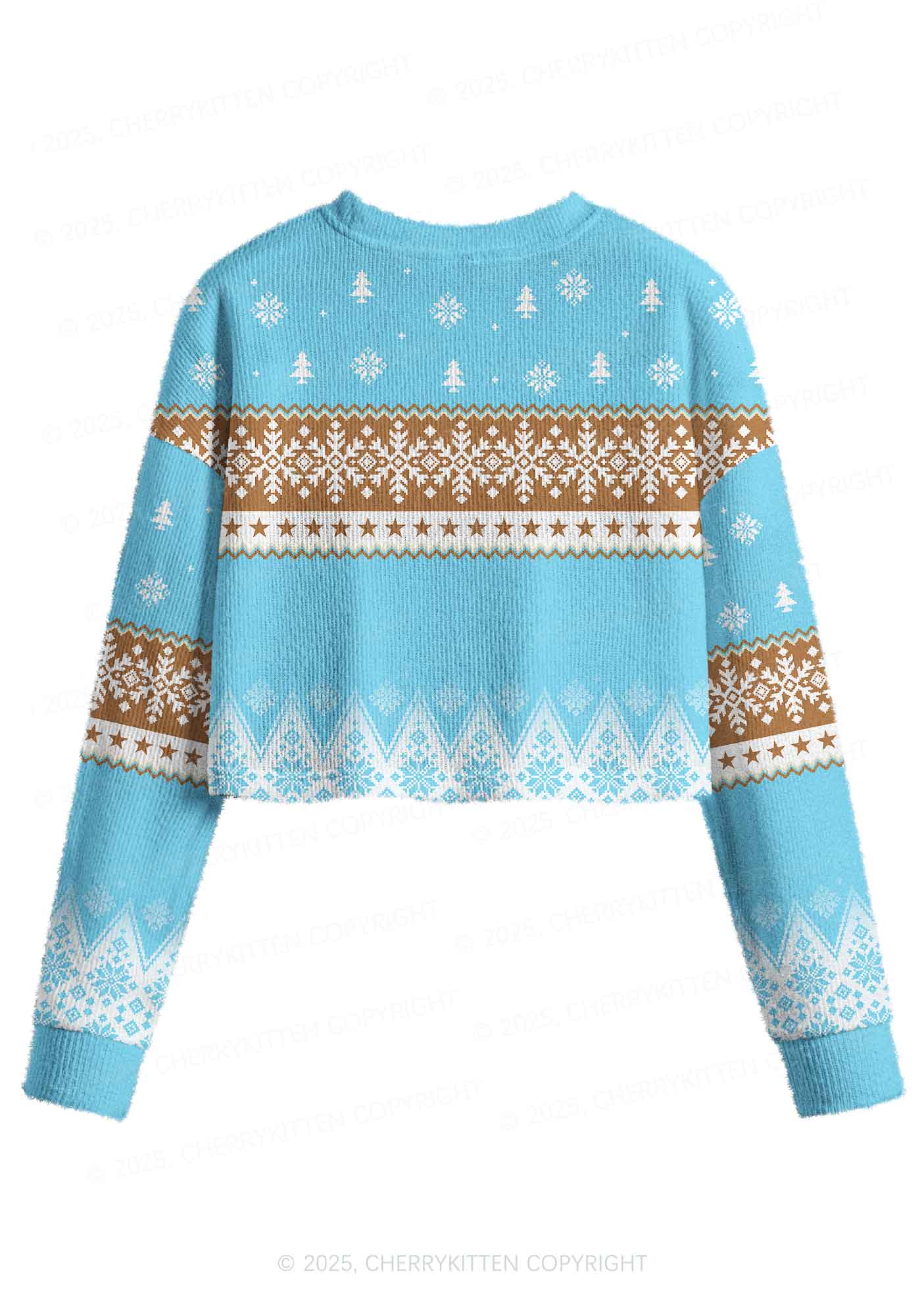 Dead Inside Y2K Christmas Crop Knit Sweatshirt Cherrykitten - Image 2