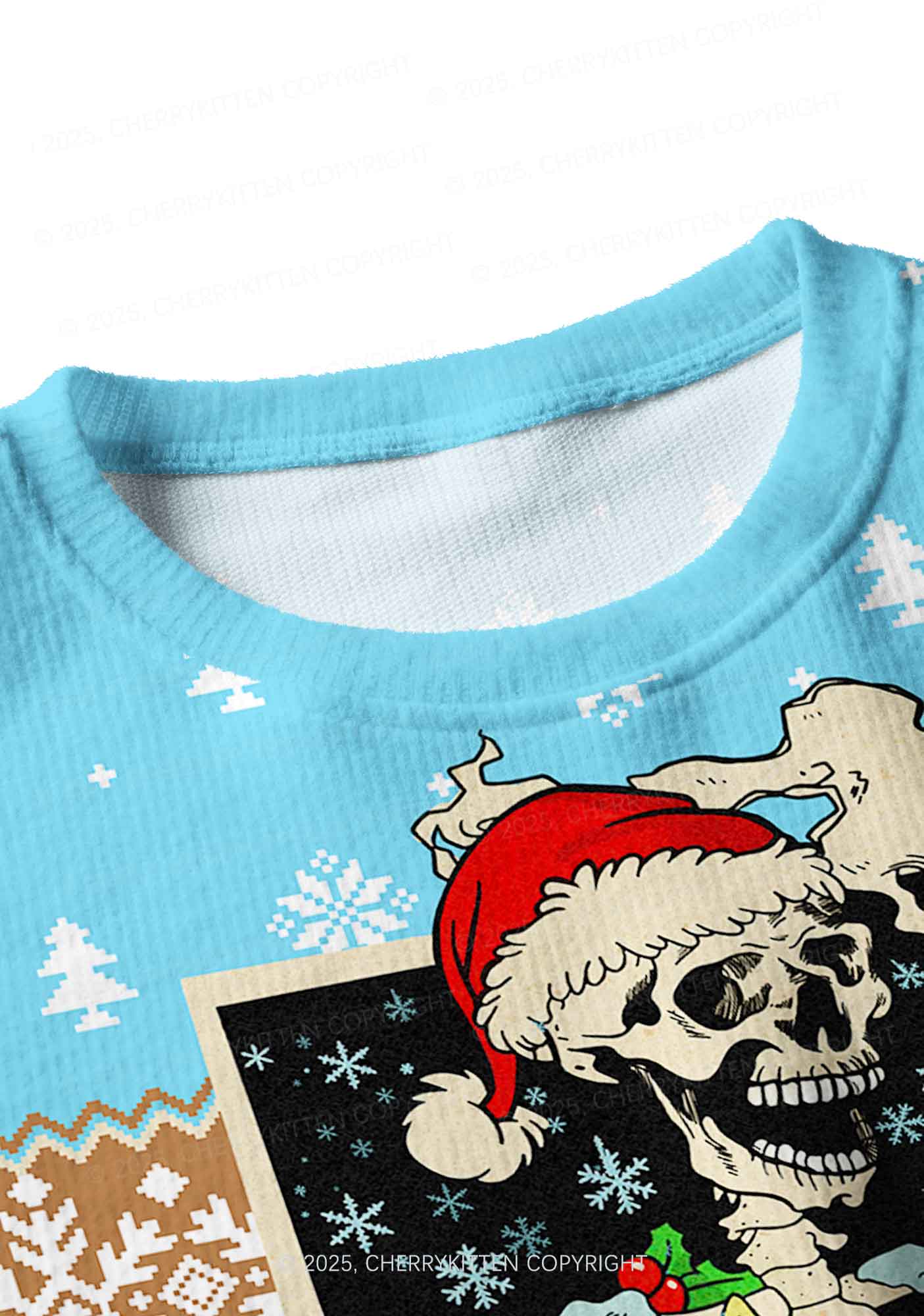 Dead Inside Y2K Christmas Crop Knit Sweatshirt Cherrykitten - Image 4