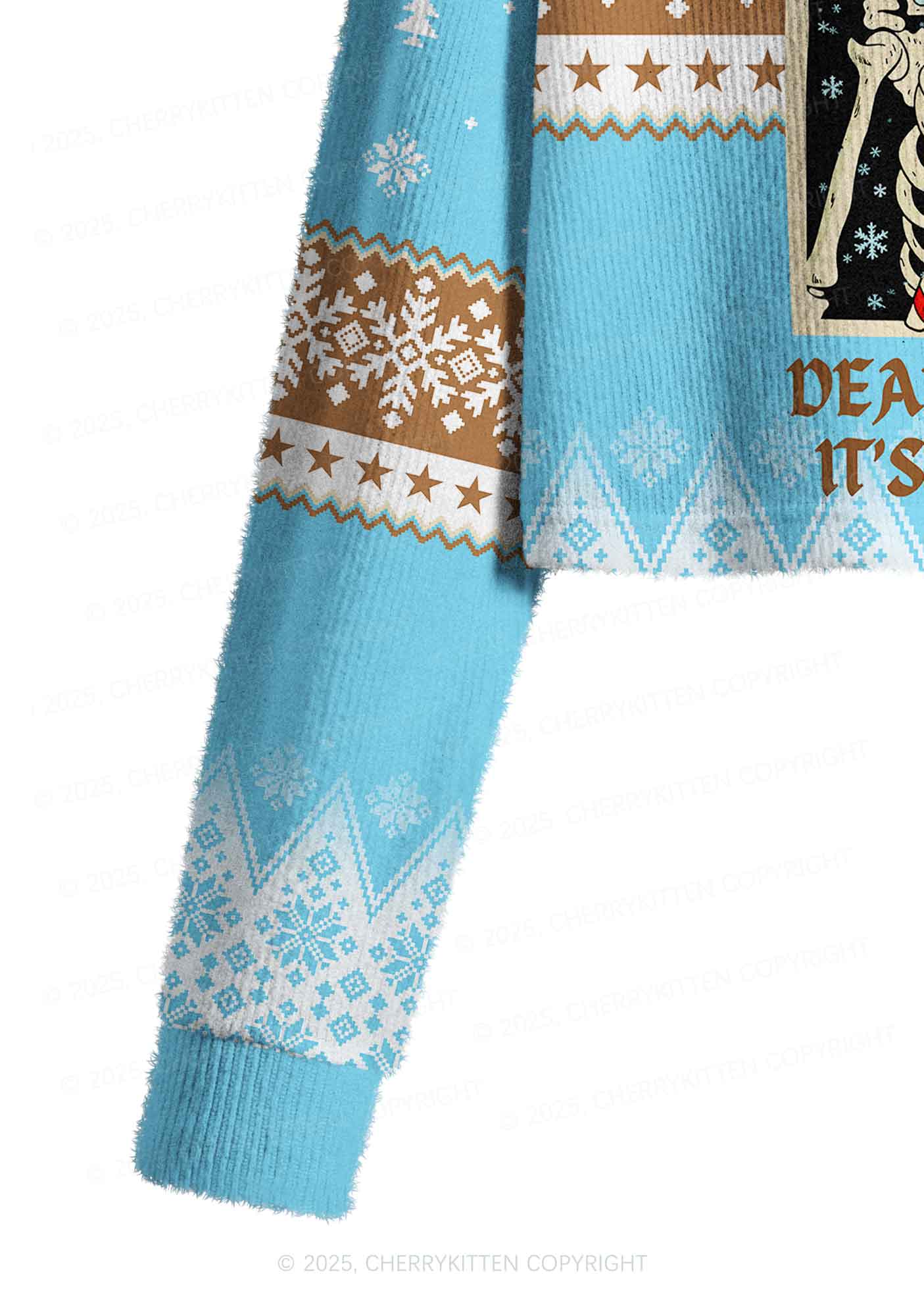 Dead Inside Y2K Christmas Crop Knit Sweatshirt Cherrykitten - Image 5
