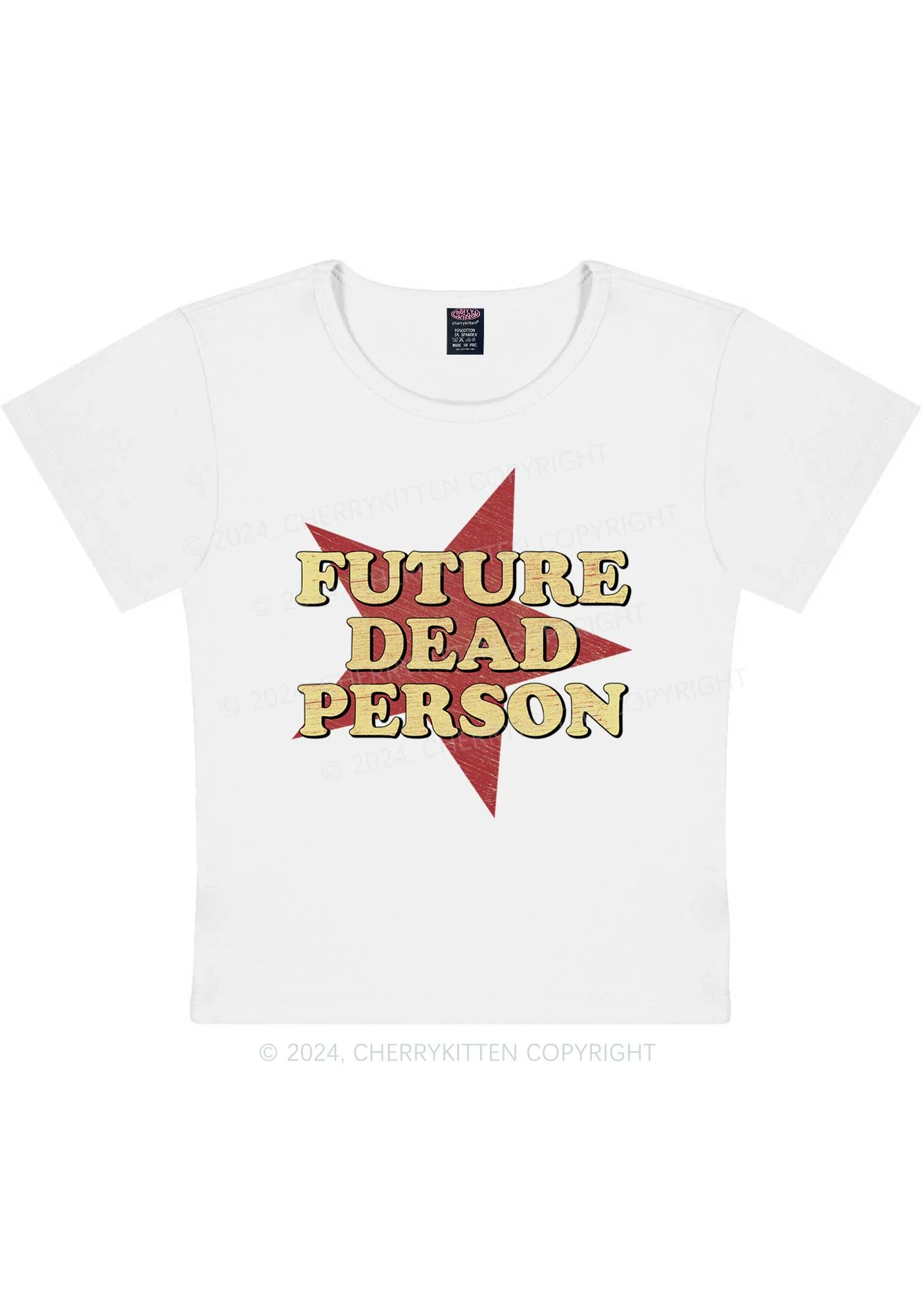 Dead Person Y2K Baby Tee Cherrykitten - Image 5