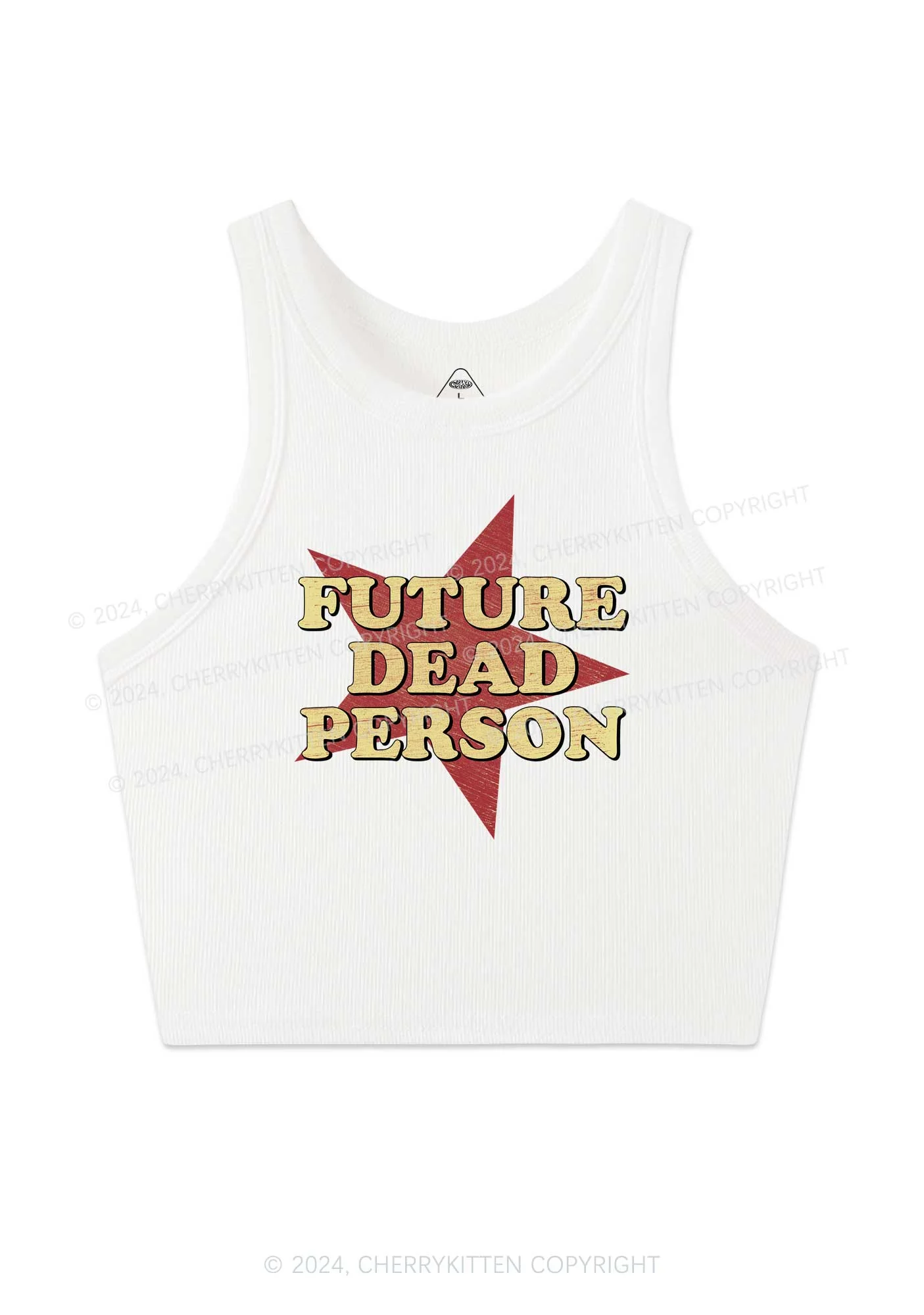 Dead Person Y2K Crop Tank Top Cherrykitten - Image 3