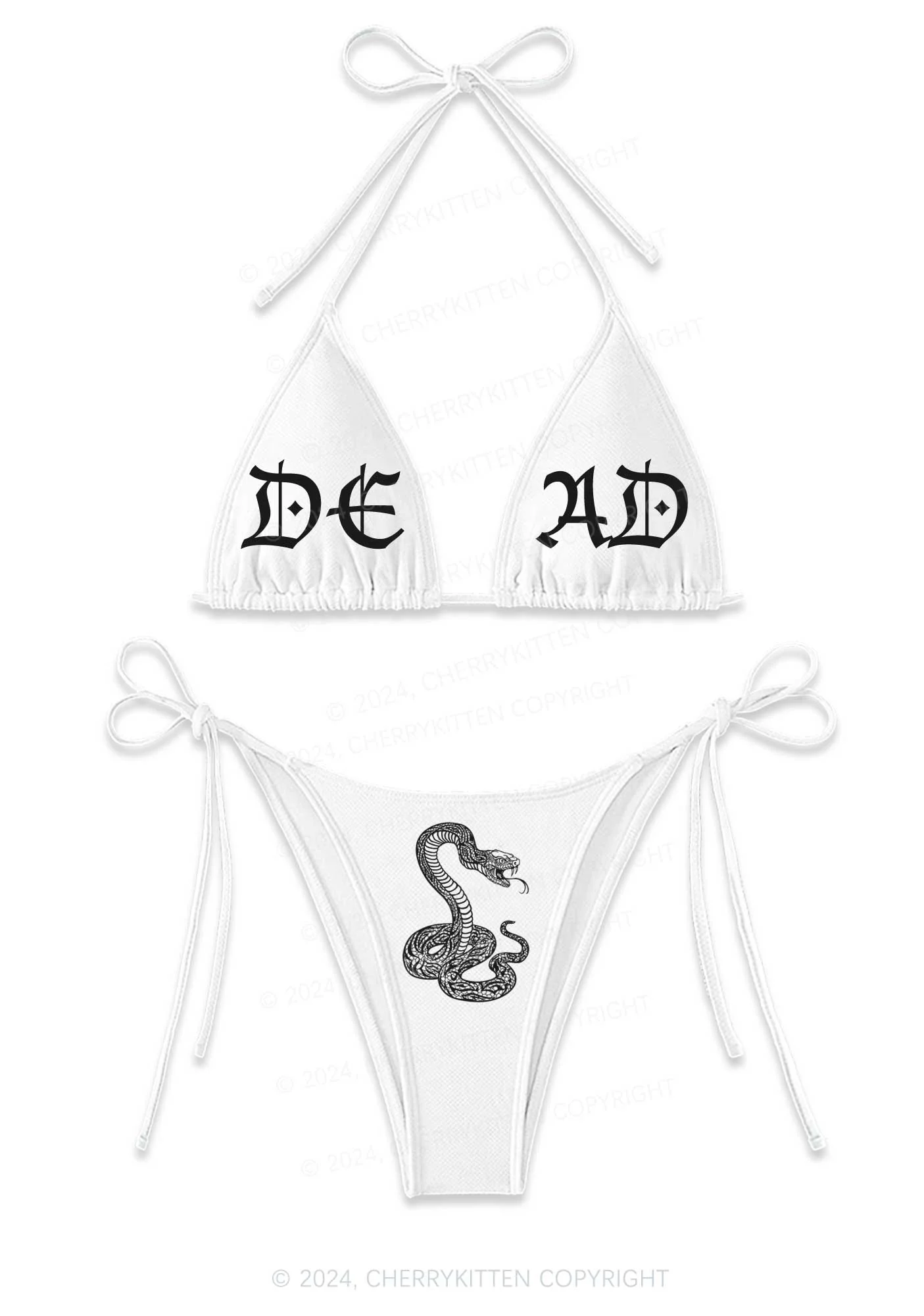 Dead Snake Y2K Halter Triangle Bikini Set Cherrykitten - Image 3