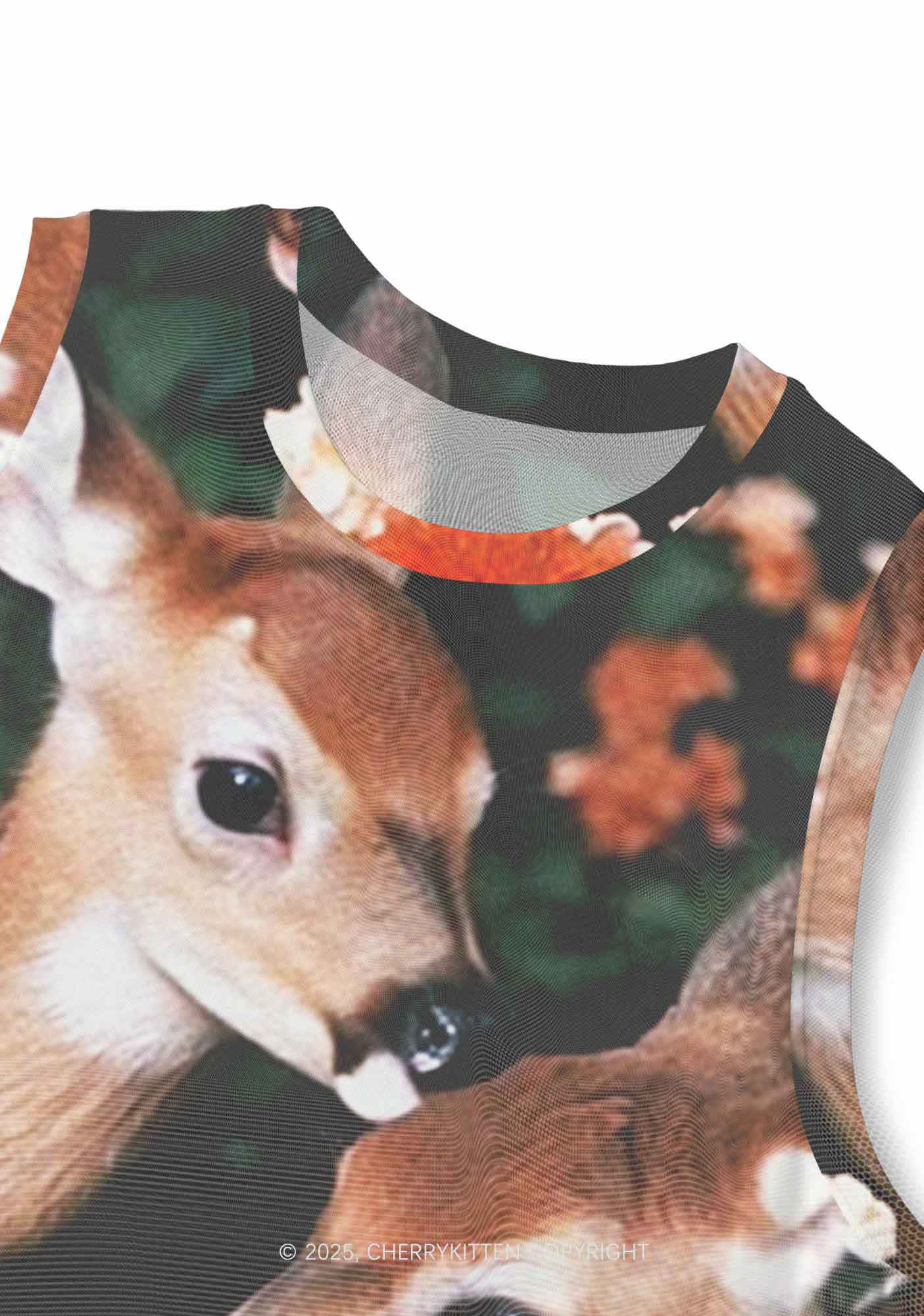 Deer Flowers Y2K Mesh Muscle Tank Cherrykitten - Image 3