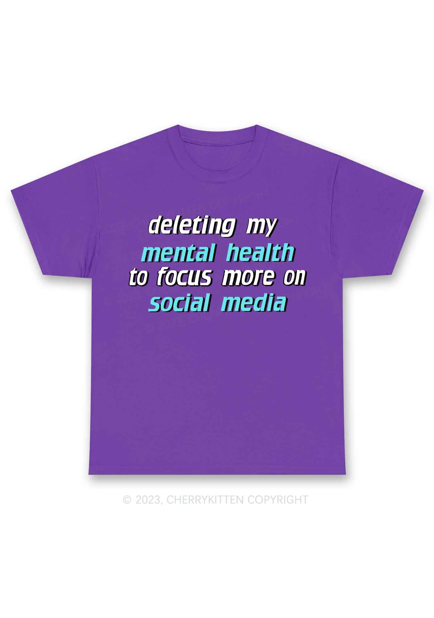 Deleting My Mental Health Y2K Chunky Shirt Cherrykitten - Image 3