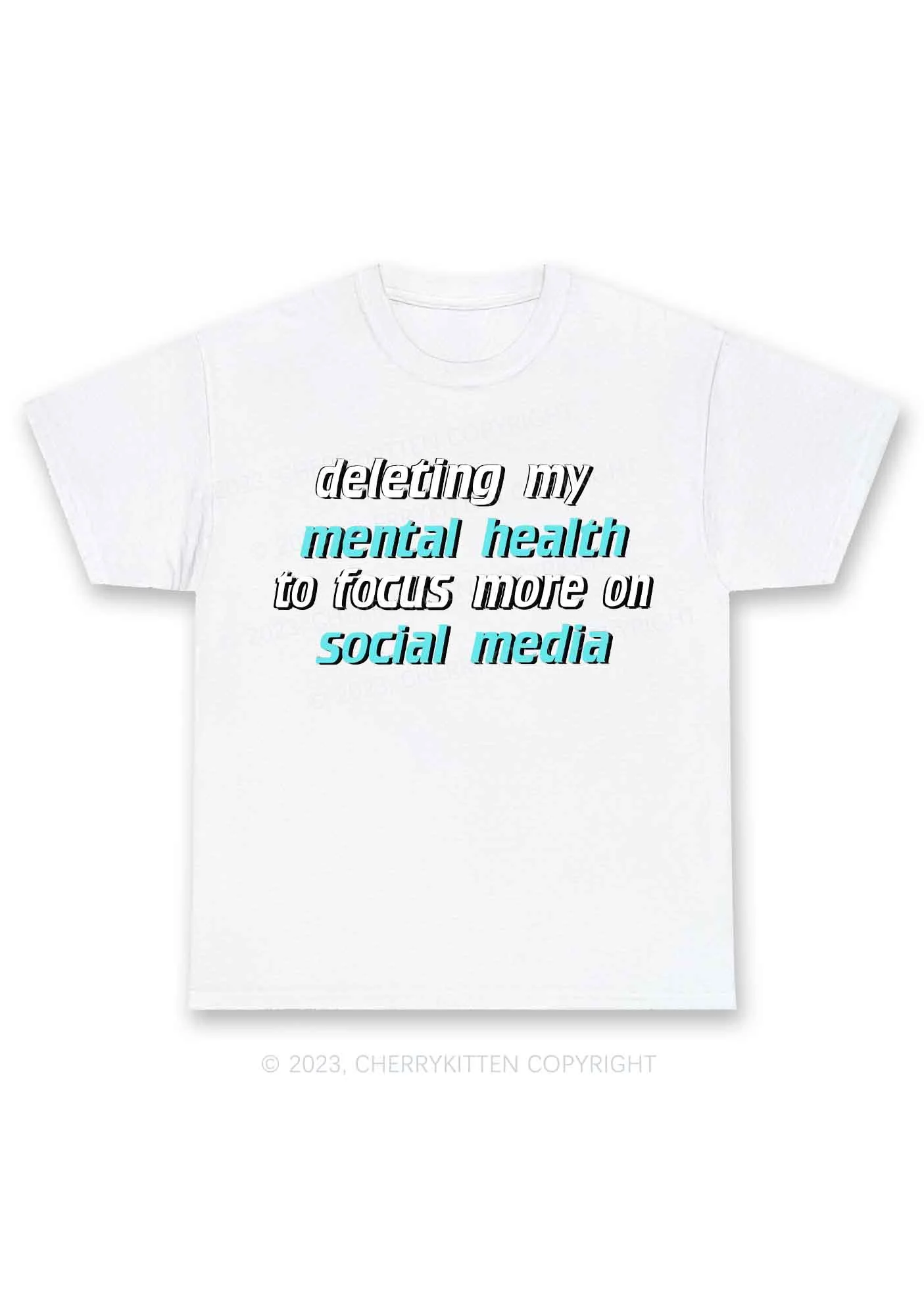 Deleting My Mental Health Y2K Chunky Shirt Cherrykitten - Image 4