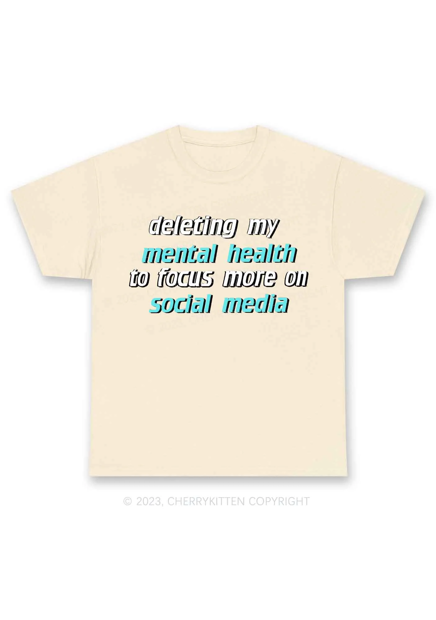 Deleting My Mental Health Y2K Chunky Shirt Cherrykitten - Image 5