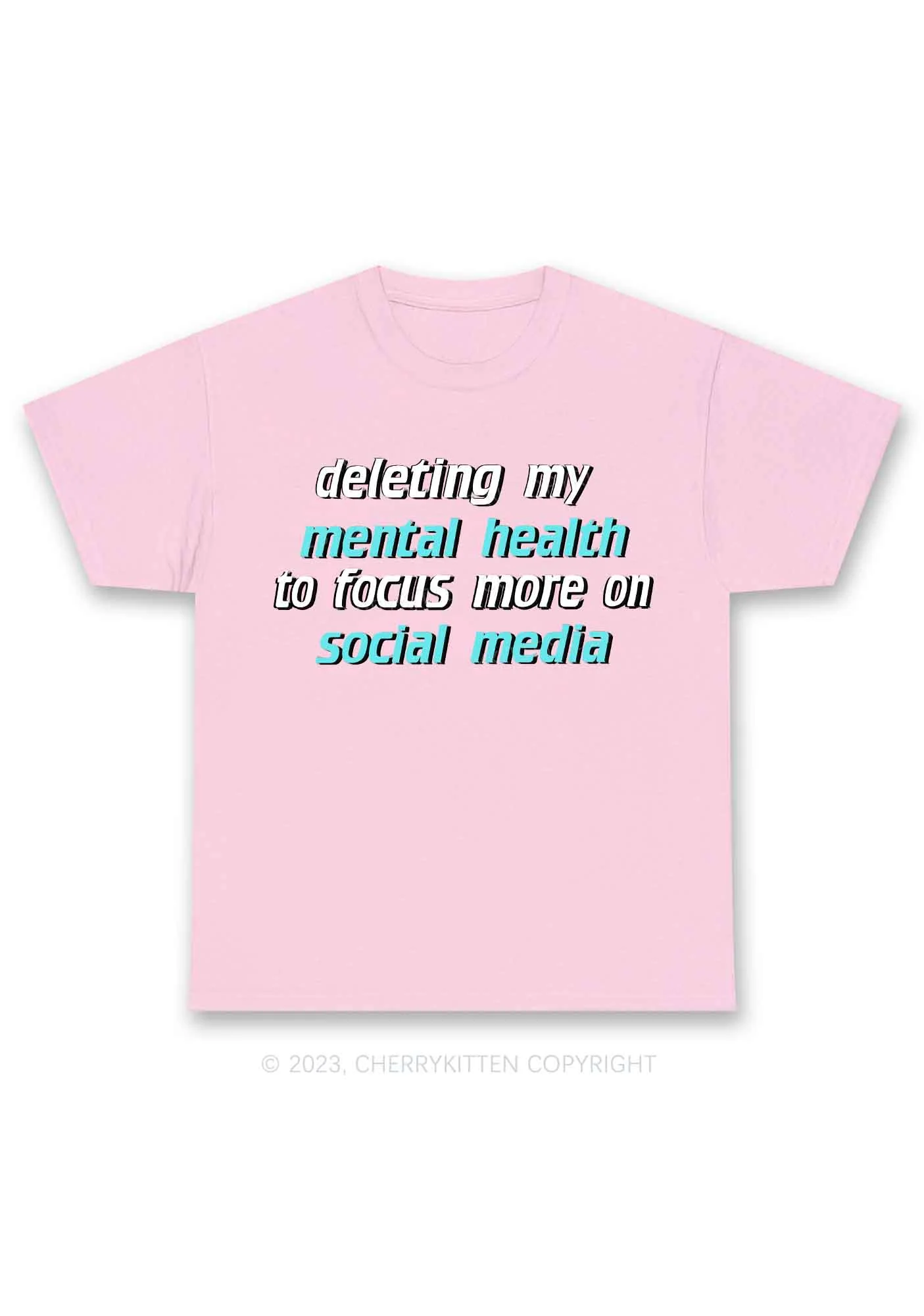 Deleting My Mental Health Y2K Chunky Shirt Cherrykitten - Image 6