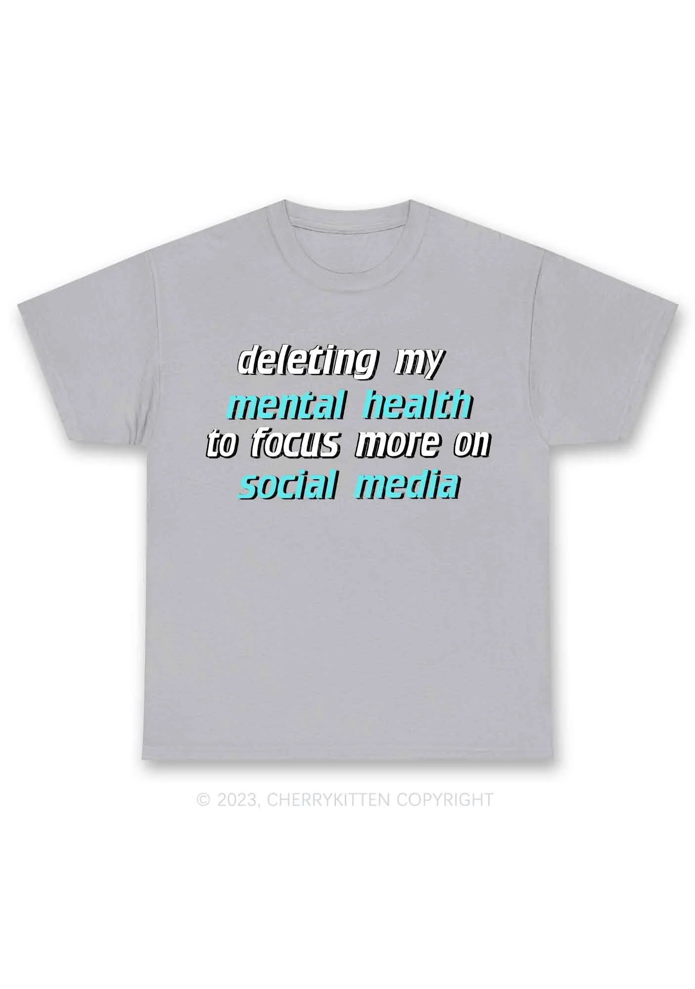Deleting My Mental Health Y2K Chunky Shirt Cherrykitten - Image 7