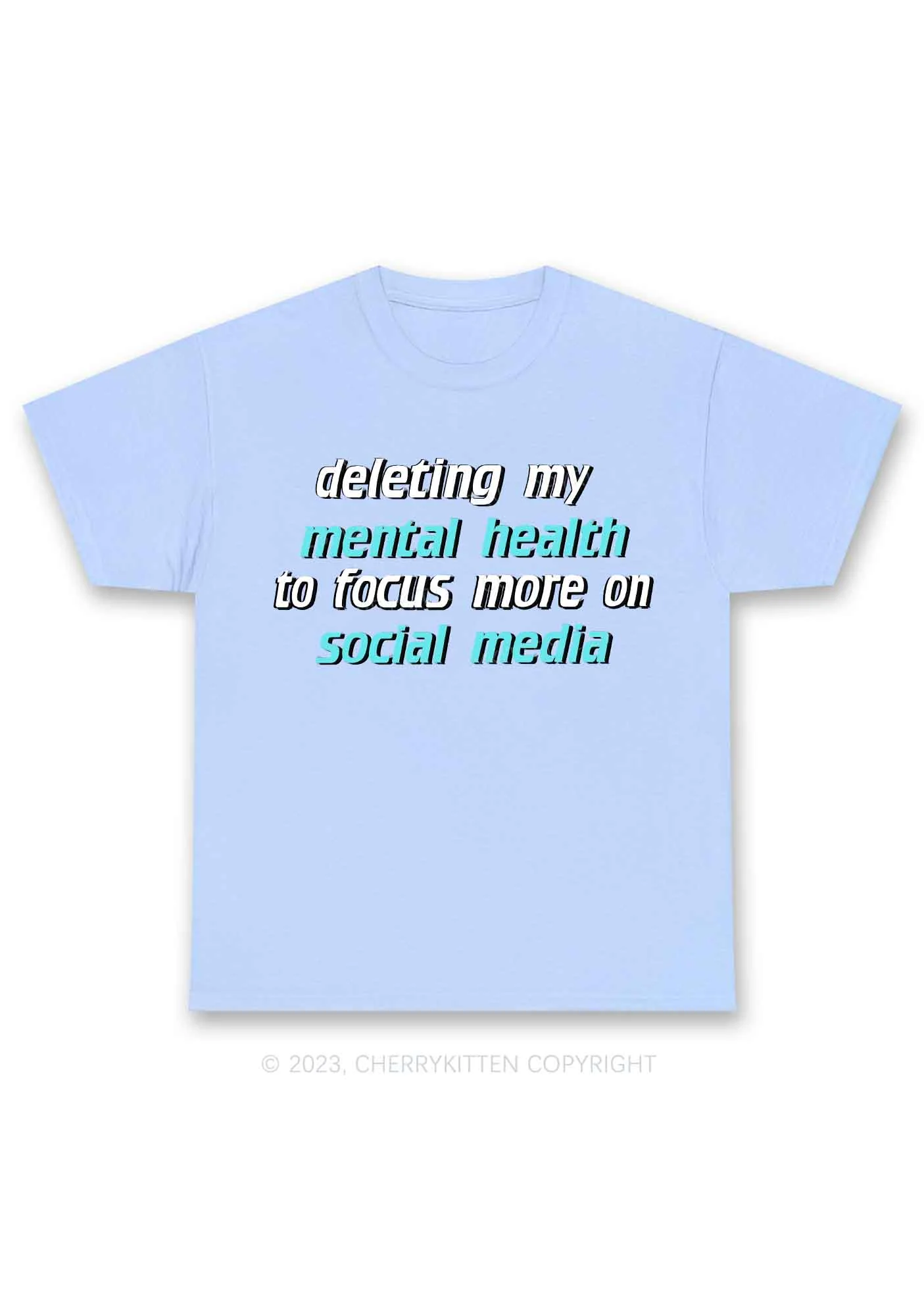 Deleting My Mental Health Y2K Chunky Shirt Cherrykitten - Image 8