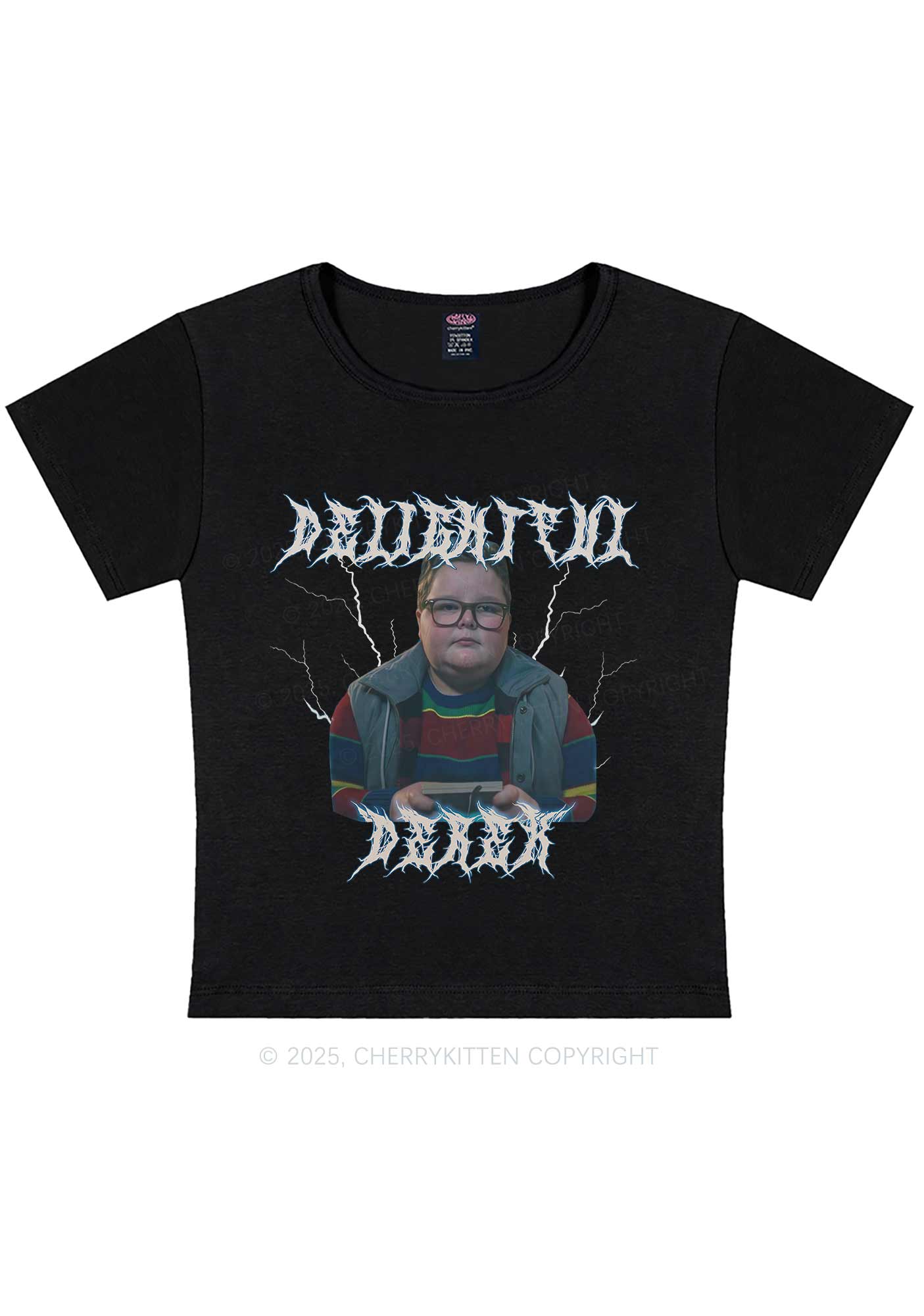 Delightful Boy Y2K Baby Tee Cherrykitten - Image 3