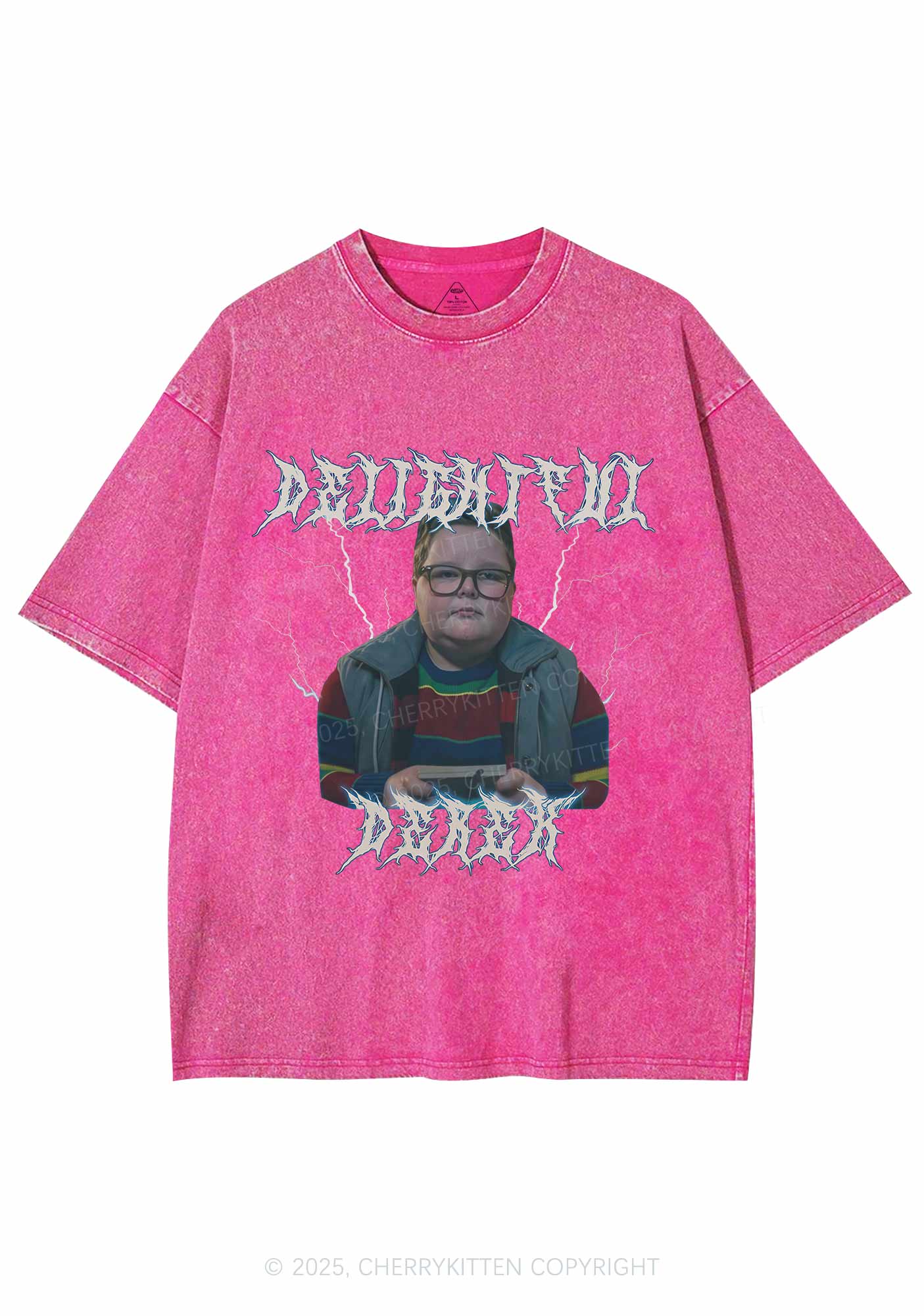 Delightful Boy Y2K Shirts Washed Tee Cherrykitten - Image 4