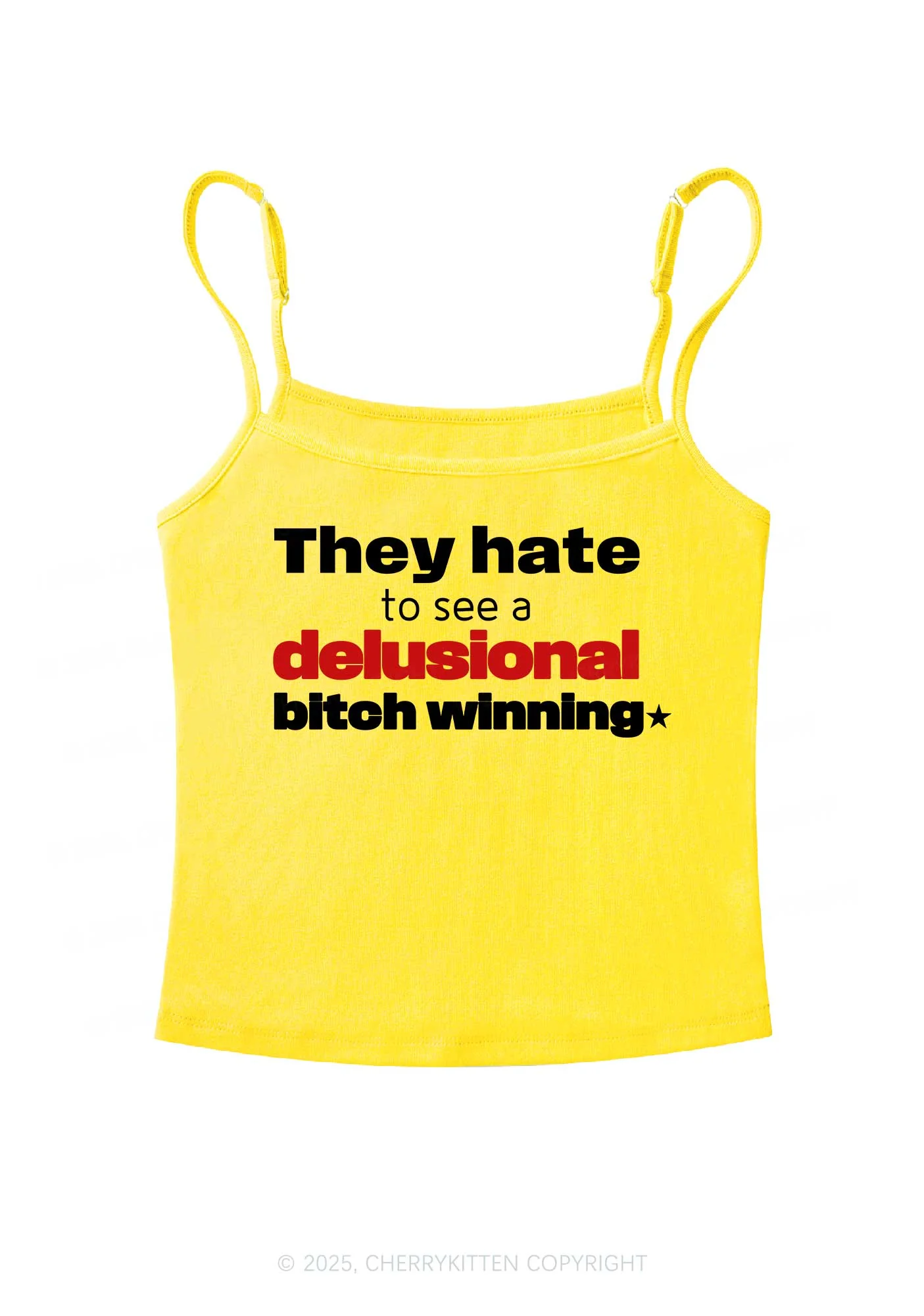 Delusional Bxtch Winning Y2K Spaghetti Strap Cami Cherrykitten - Image 6