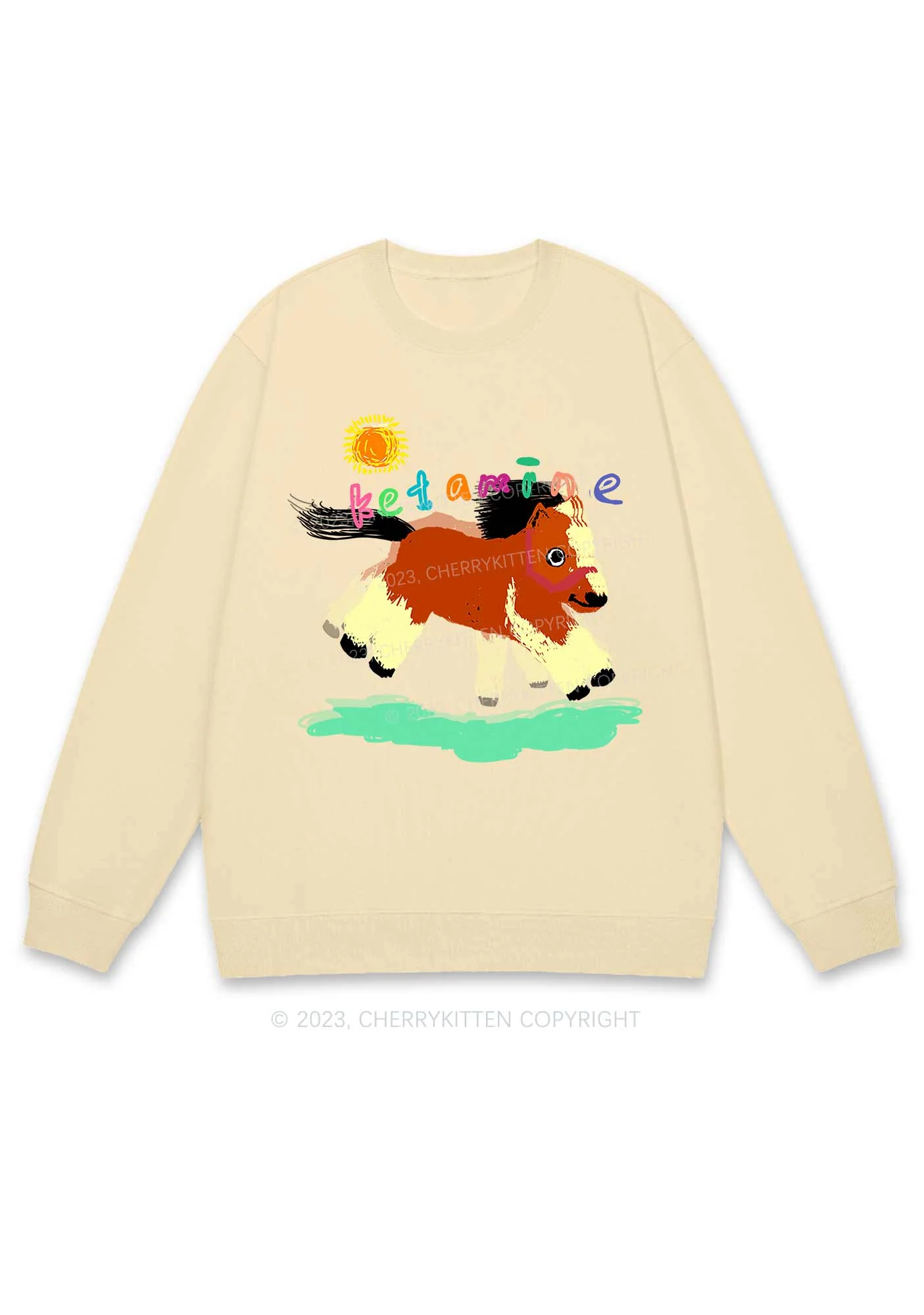 Delusional K Horse Y2K Sweatshirt Cherrykitten - Image 4