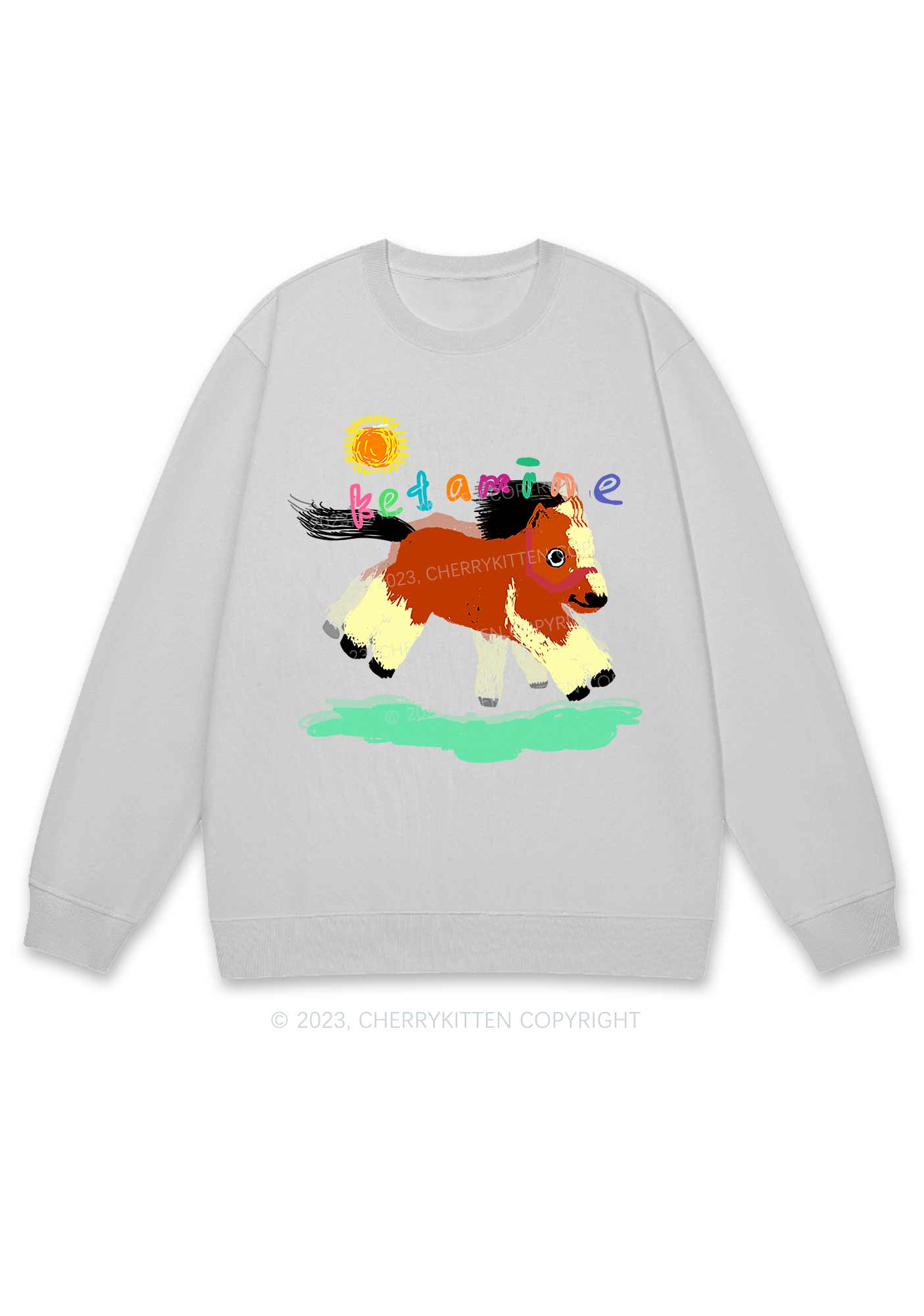 Delusional K Horse Y2K Sweatshirt Cherrykitten - Image 5
