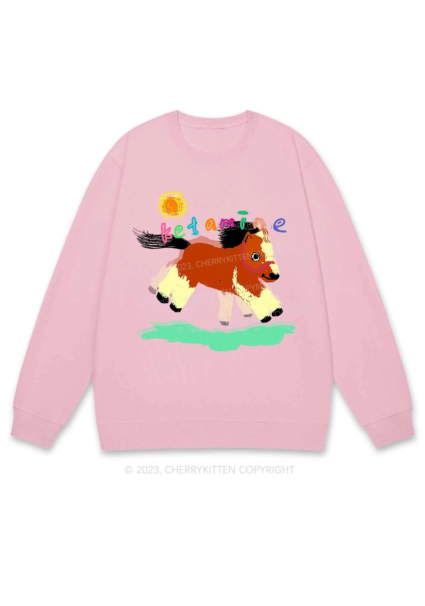 Delusional K Horse Y2K Sweatshirt Cherrykitten - Image 6