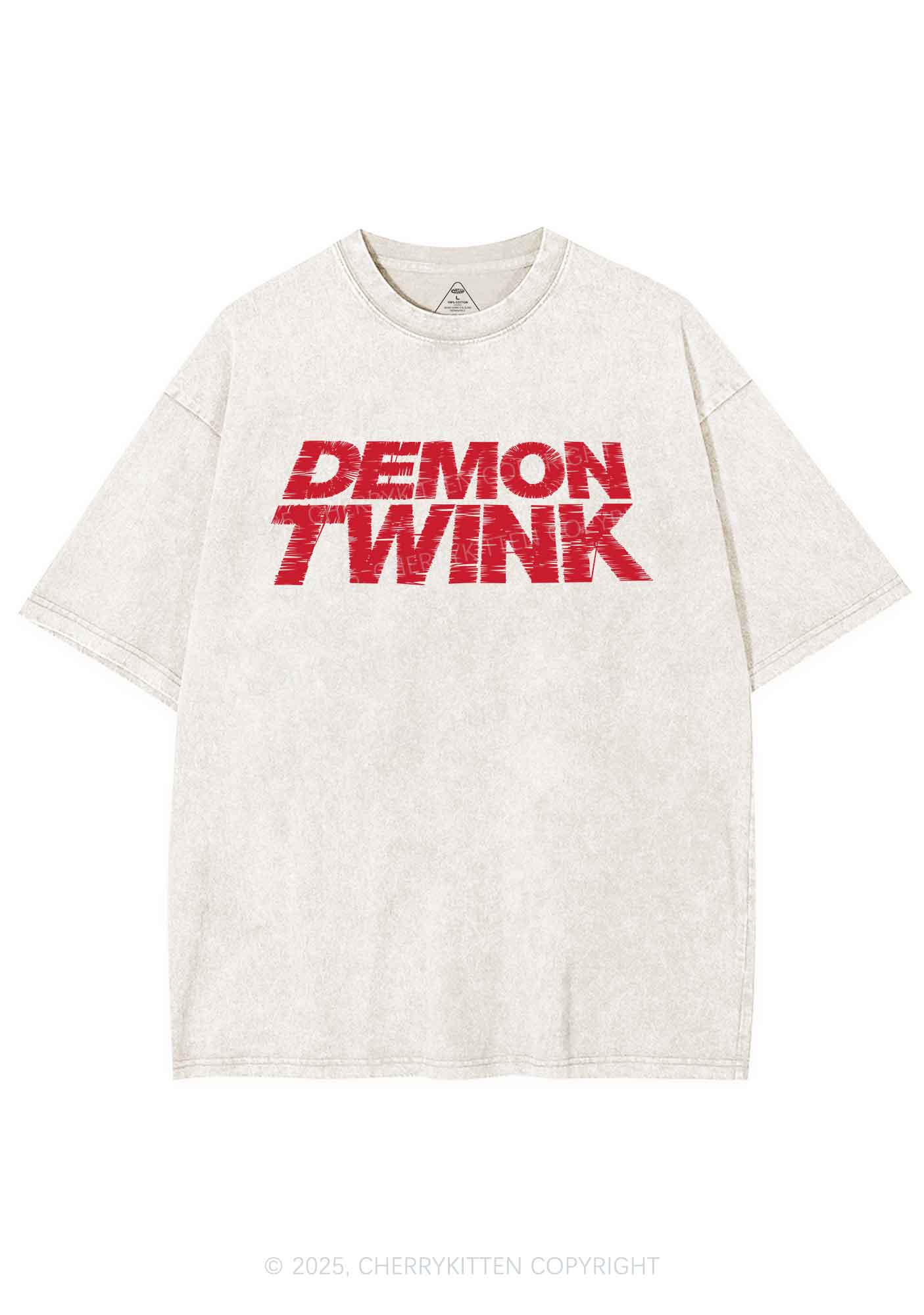 Demon Twink Pride Y2K Shirts Washed Tee Cherrykitten - Image 3