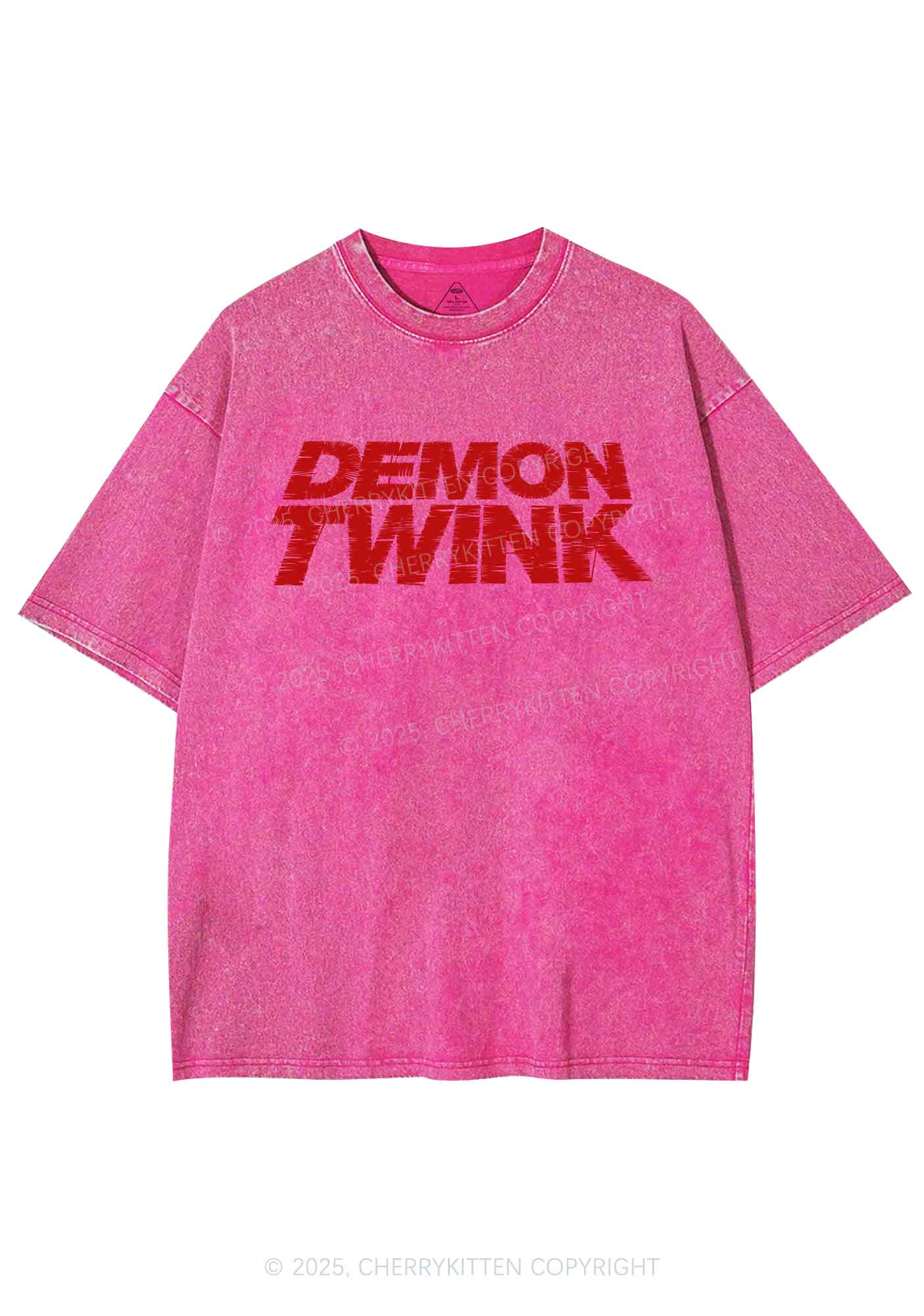 Demon Twink Pride Y2K Shirts Washed Tee Cherrykitten - Image 4